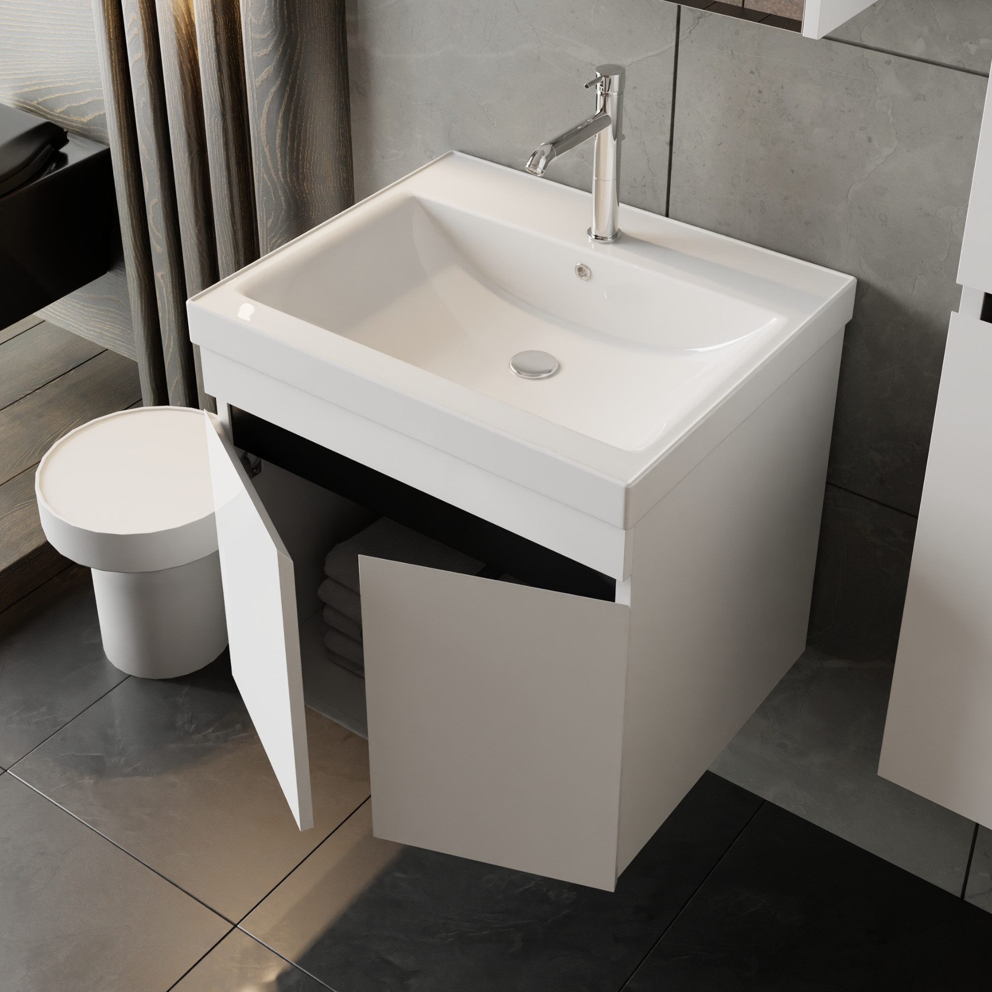 Karen Waschtisch-Set Waschtisch mit Unterschrank Venus Weiß, (2-St., Der Li günstig online kaufen