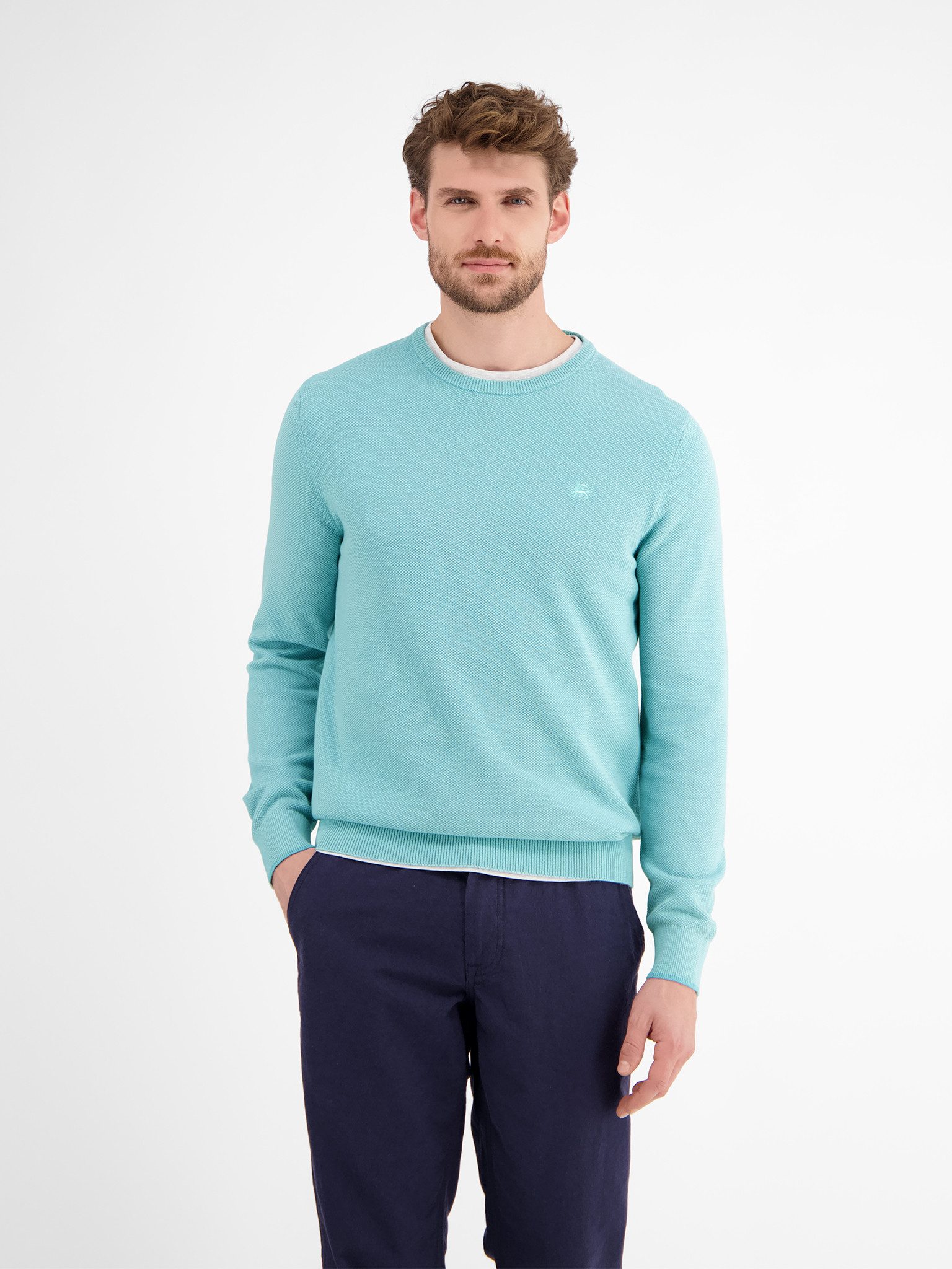 LERROS Strickpullover mit Logo Stickerei