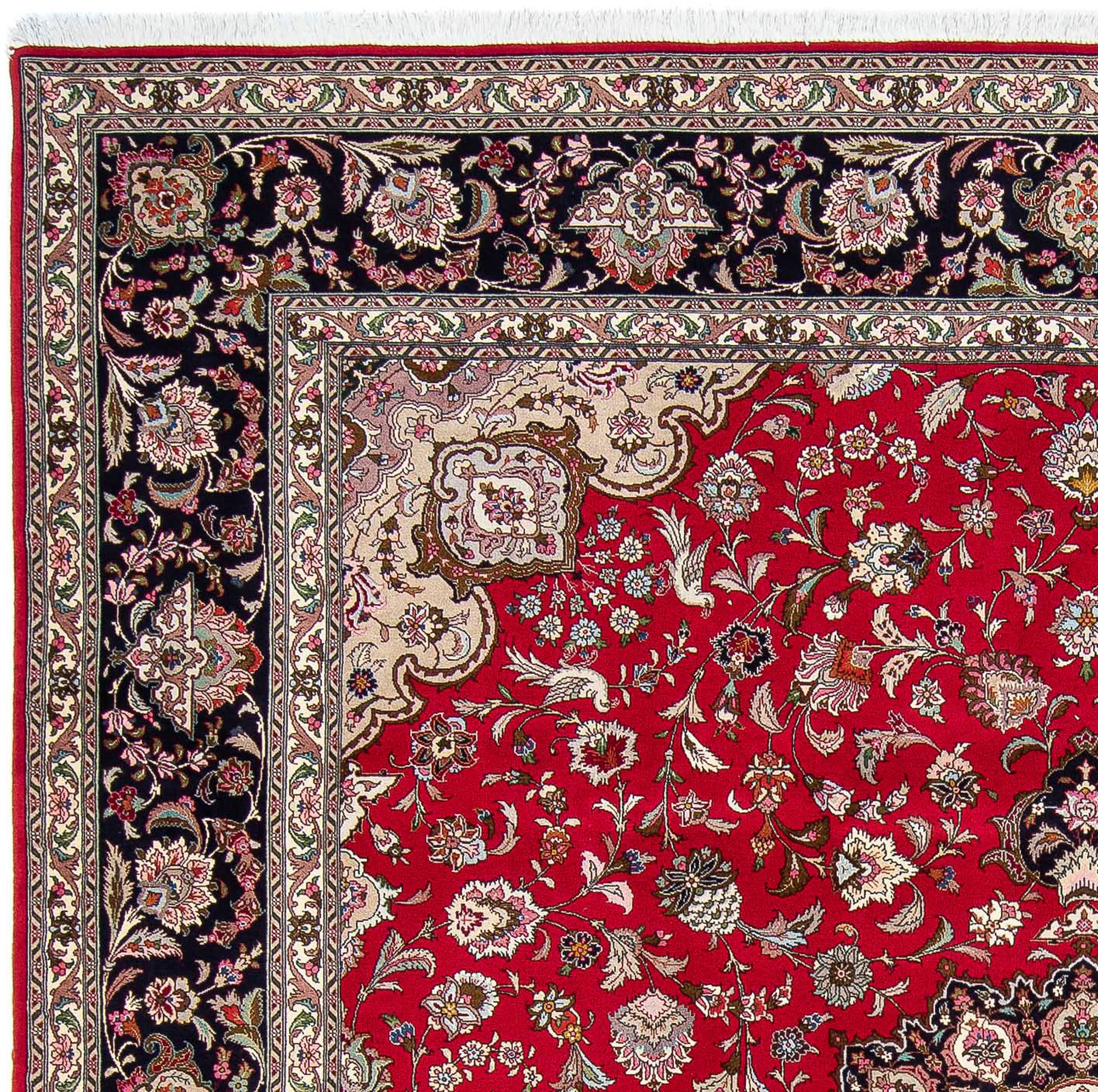 Orientteppich Perser - Täbriz Zertifikat x Handgeknüpft, morgenland, 302 rot, - Einzelstück Wohnzimmer, cm Höhe: mit Royal 248 rechteckig, - 7 - mm