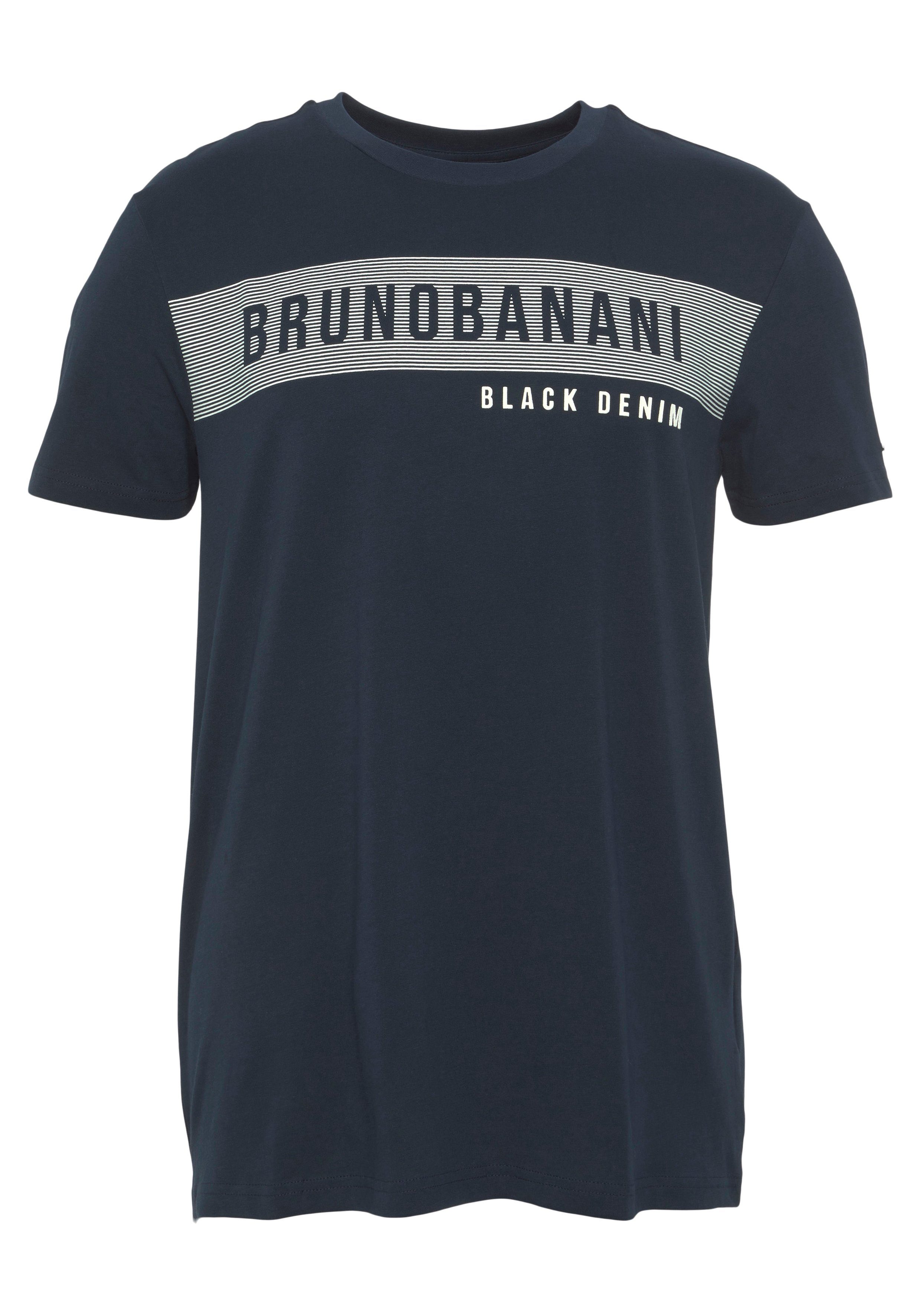 Markenprint T-Shirt marine mit Banani Bruno