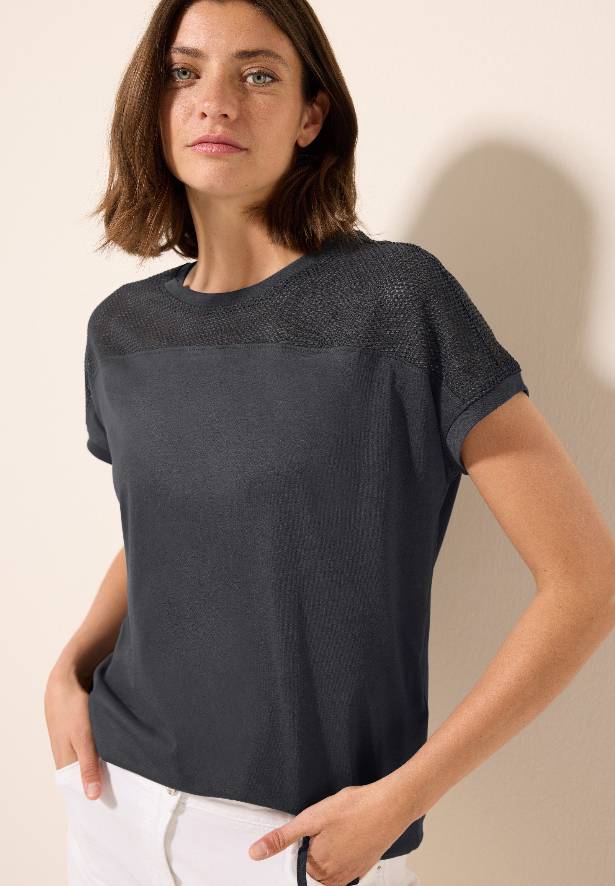 CECIL T-Shirt mit Meshdetail günstig online kaufen