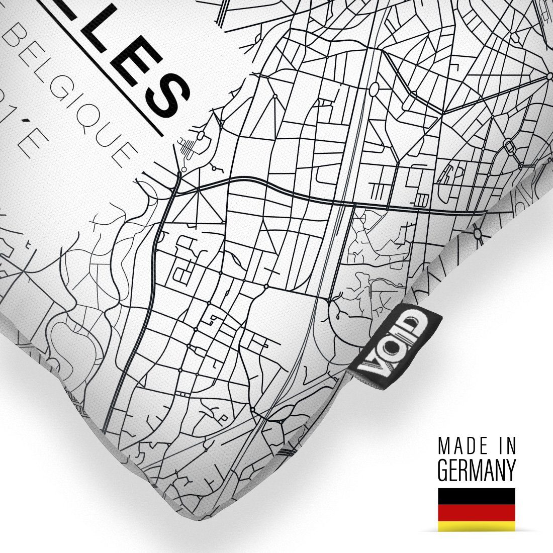 Kissenbezug, Parlament Stadt Reise Brüssel Europa Stadtkarte VOID (1 Stück), Stadtplan