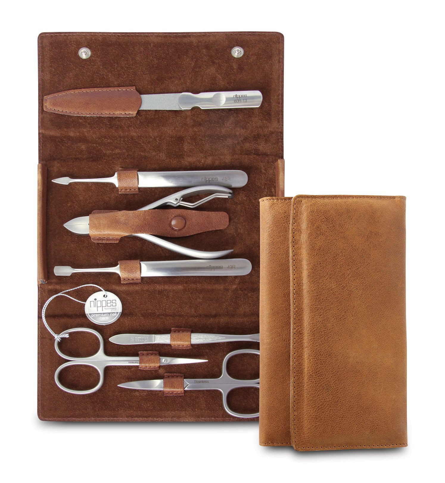 nippes Solingen Maniküre-Etui Maniküre-Set Whiskey, 7-teilig aus Rostfreiem Edelstahl, 7 tlg., mit Nagelzange