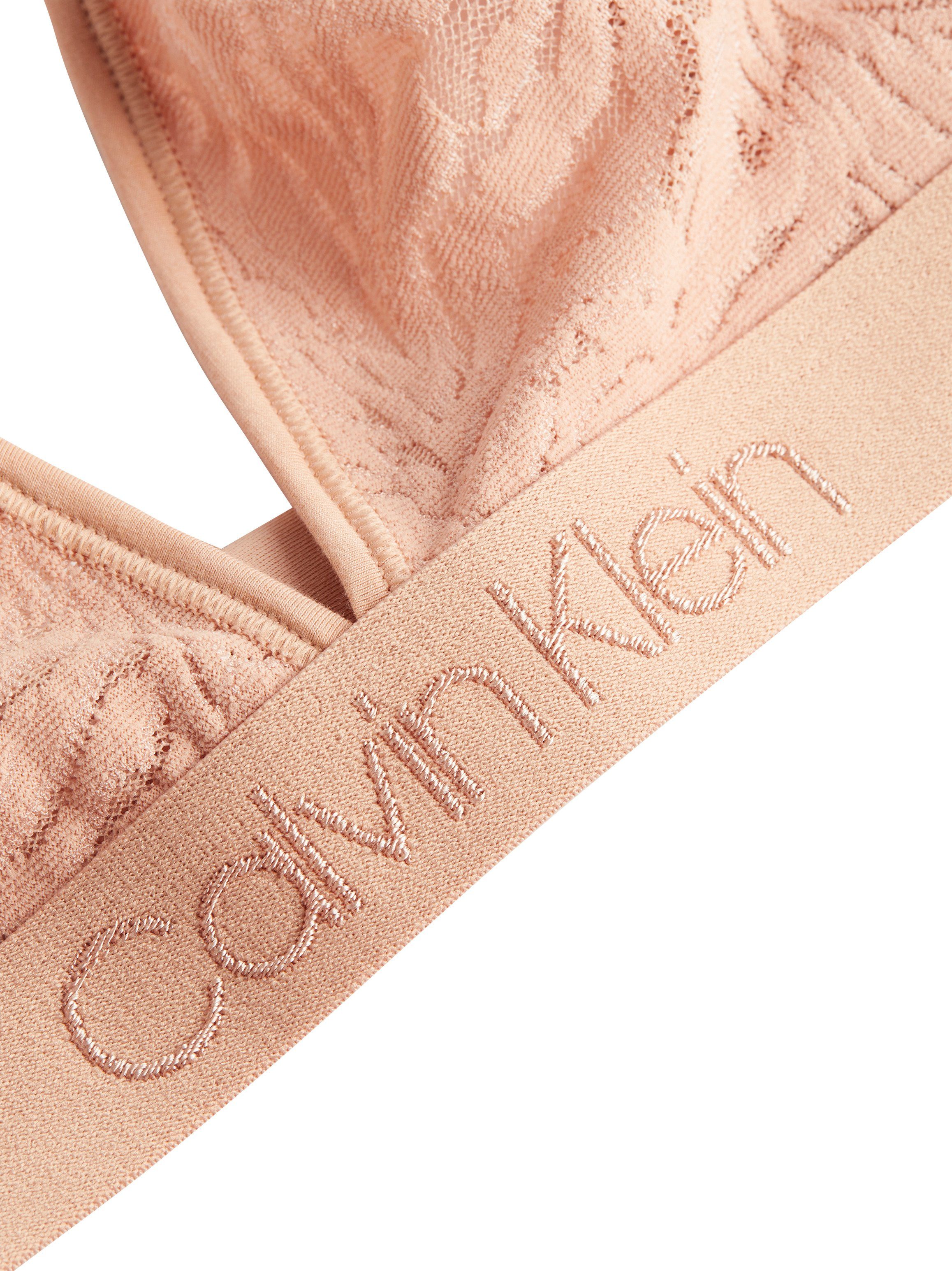 UNLINED Klein beige TRIANGLE Underwear Calvin CK-Logostickerei Triangel-BH mit