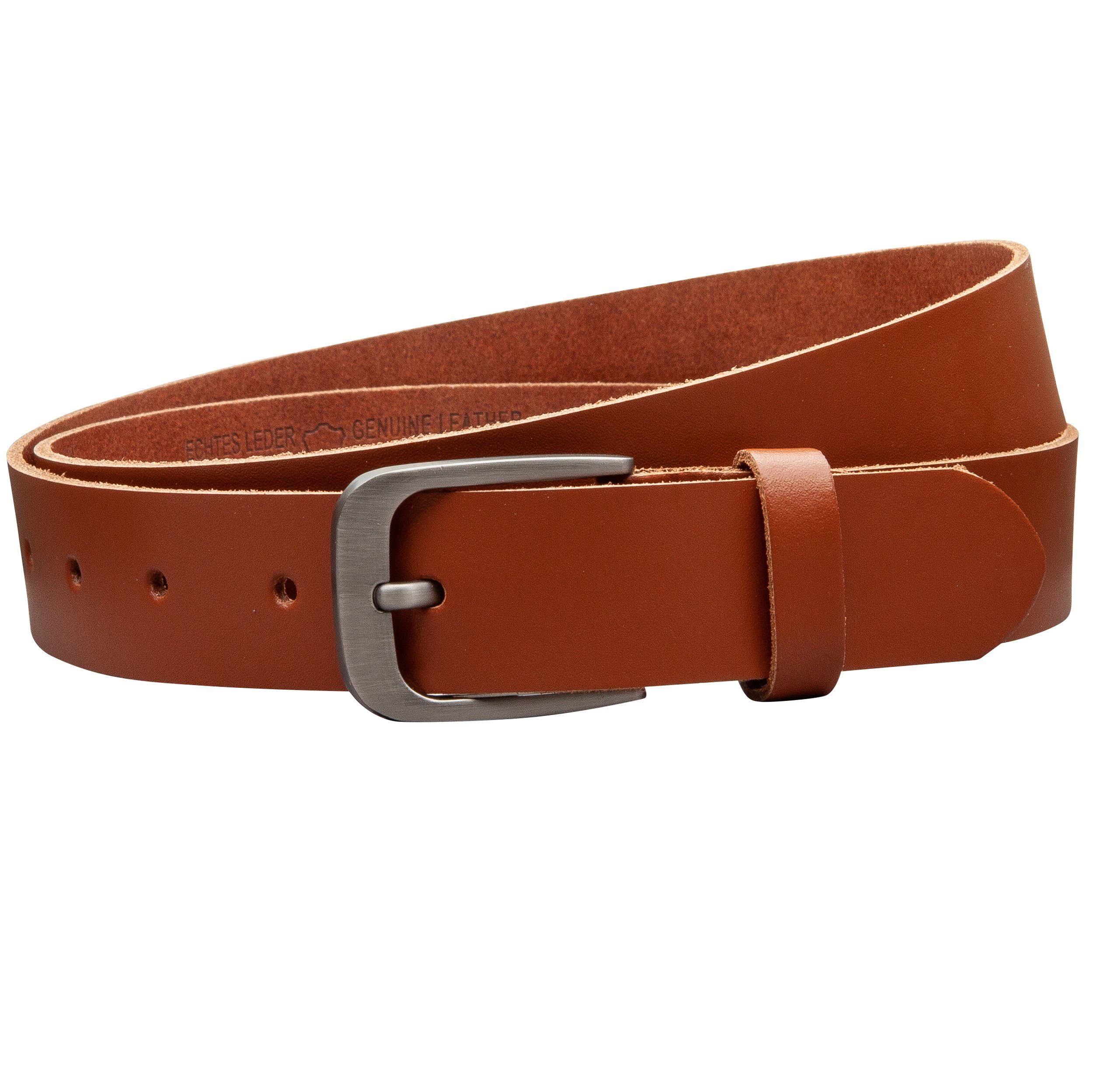 COLOGNEBELT Ledergürtel OM319-SL-Cognac MADE IN GERMANY, Cognac Kürzbar, 100 % Echtleder, Aus einem Stück, Unisex – Bild 2 von 5
