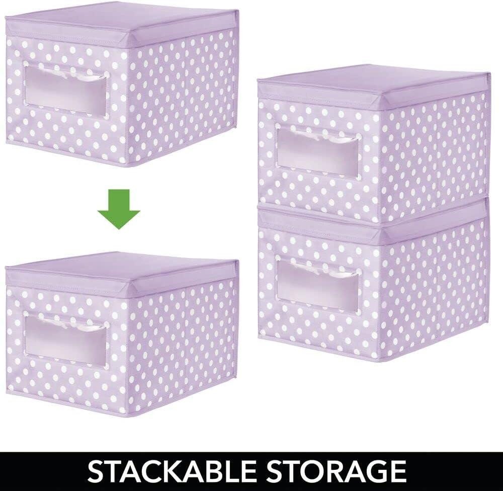 mDesign Aufbewahrungssystem Aufbewahrungsbox Stoffbox mDesign Deckel + Sichtfenster 6er Set viol – Bild 4 von 5