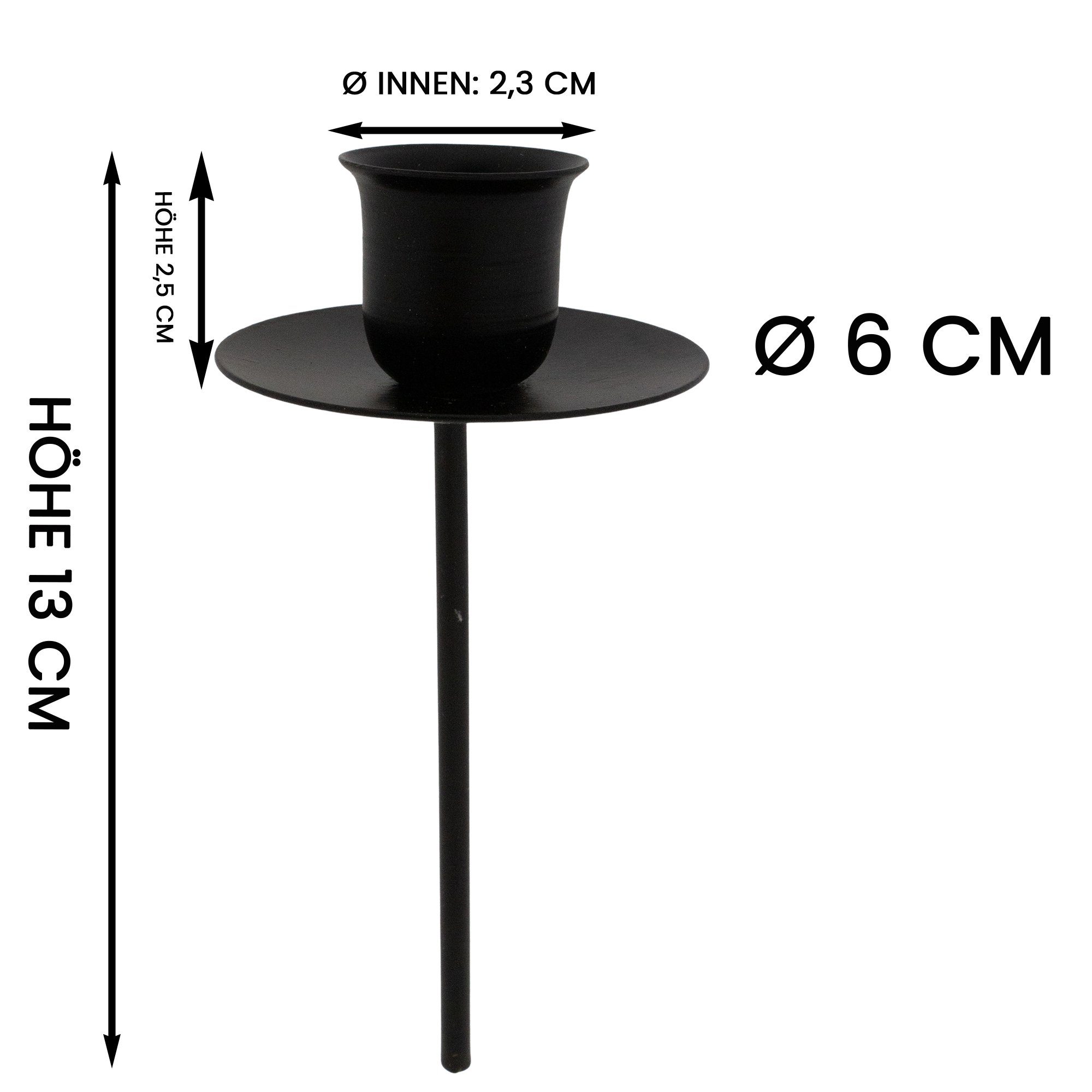 Annastore Kerzenhalter 4 x aus Metall mit Pick für Adventskranz (Adventskerzenhalter), Kerzenhalter für Adventskranz, Kerzenteller für Adventskran
