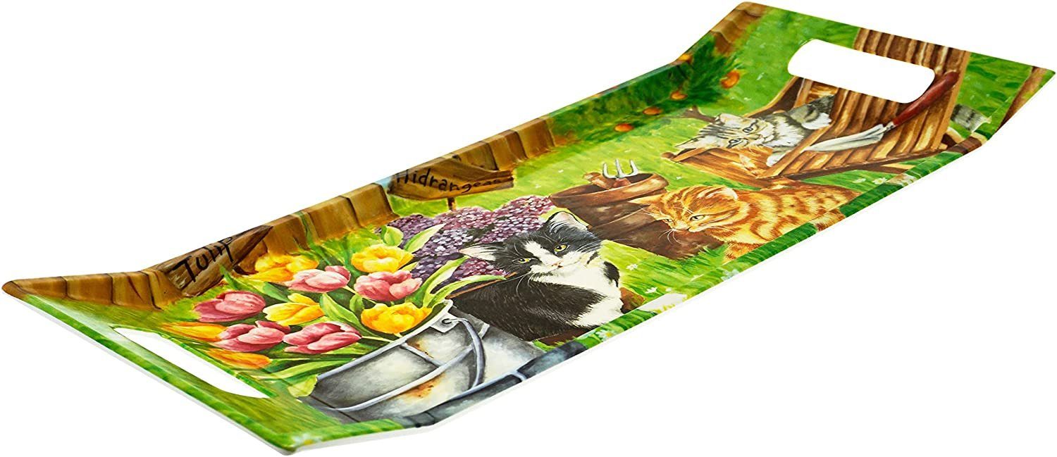 Lashuma Tablett Katzenbande, Melamin, 41x19 cm (1-tlg), Servieren zum Buntes Küchentablett