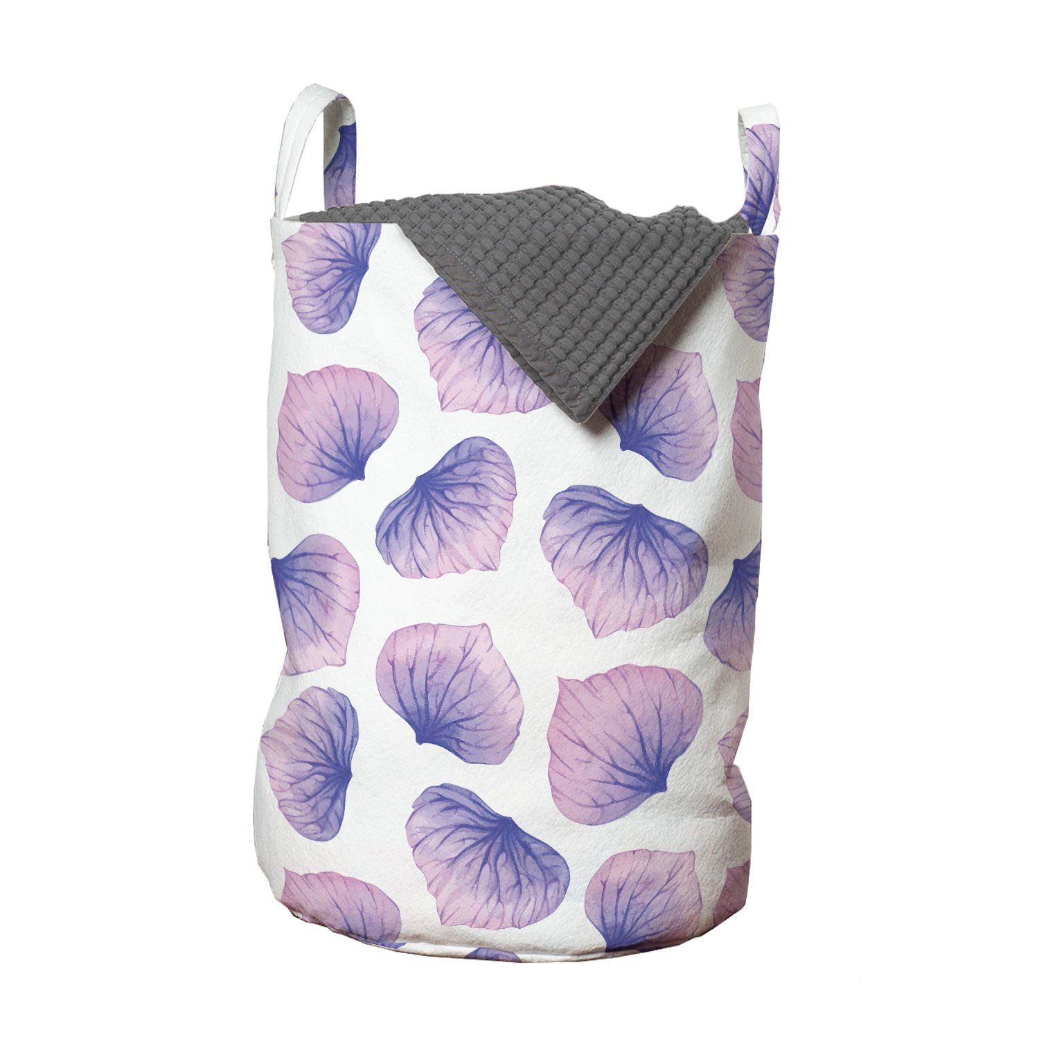 Abakuhaus Wäschesäckchen Wäschekorb mit Griffen Kordelzugverschluss für Waschsalons, Blumen Blended Aquarell Petal