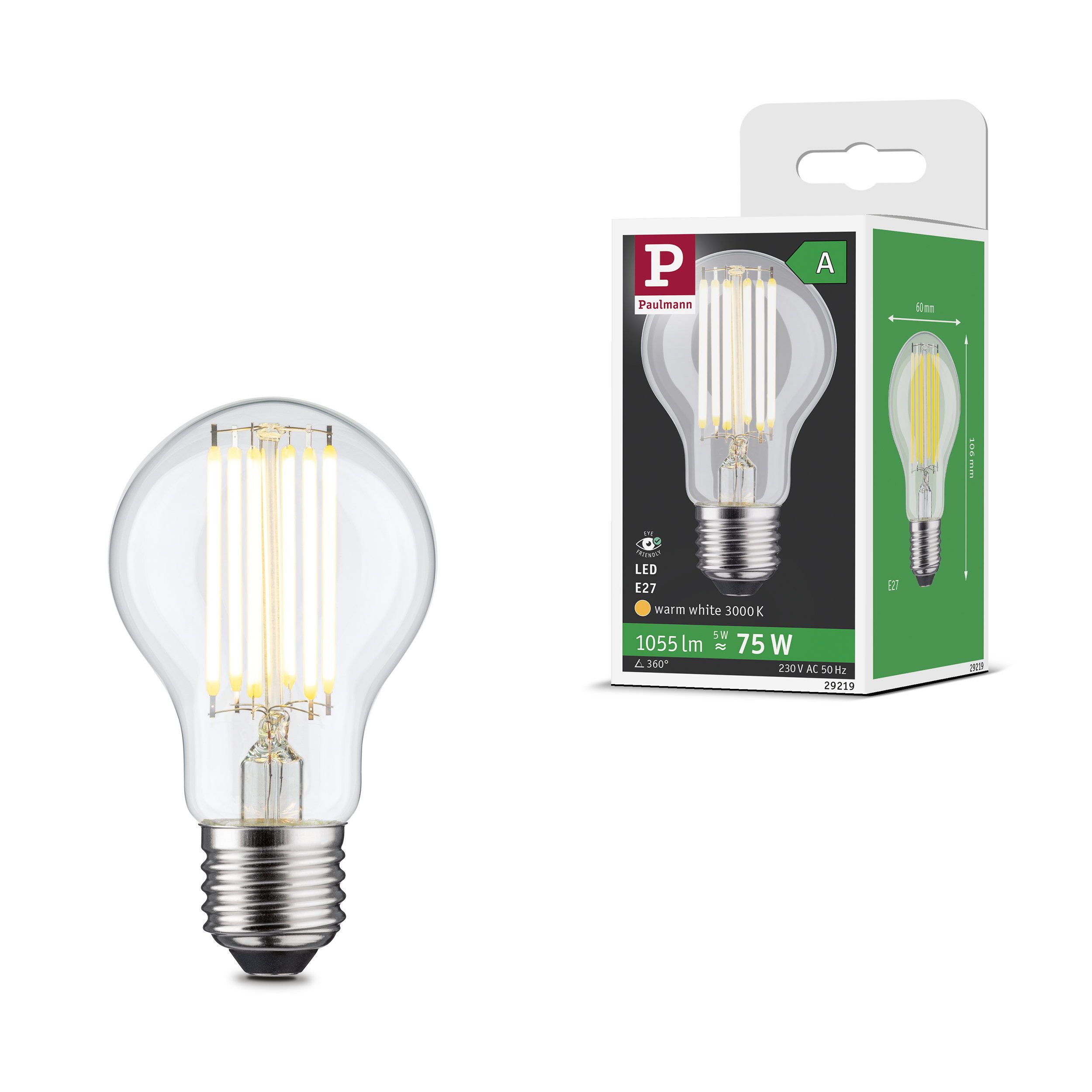 Paulmann LED-Filament Efficient-Line Filament 230V LED Birne E27 Einzelleuchte 1055lm 5W 300, E27, 1 St. von Paulmann