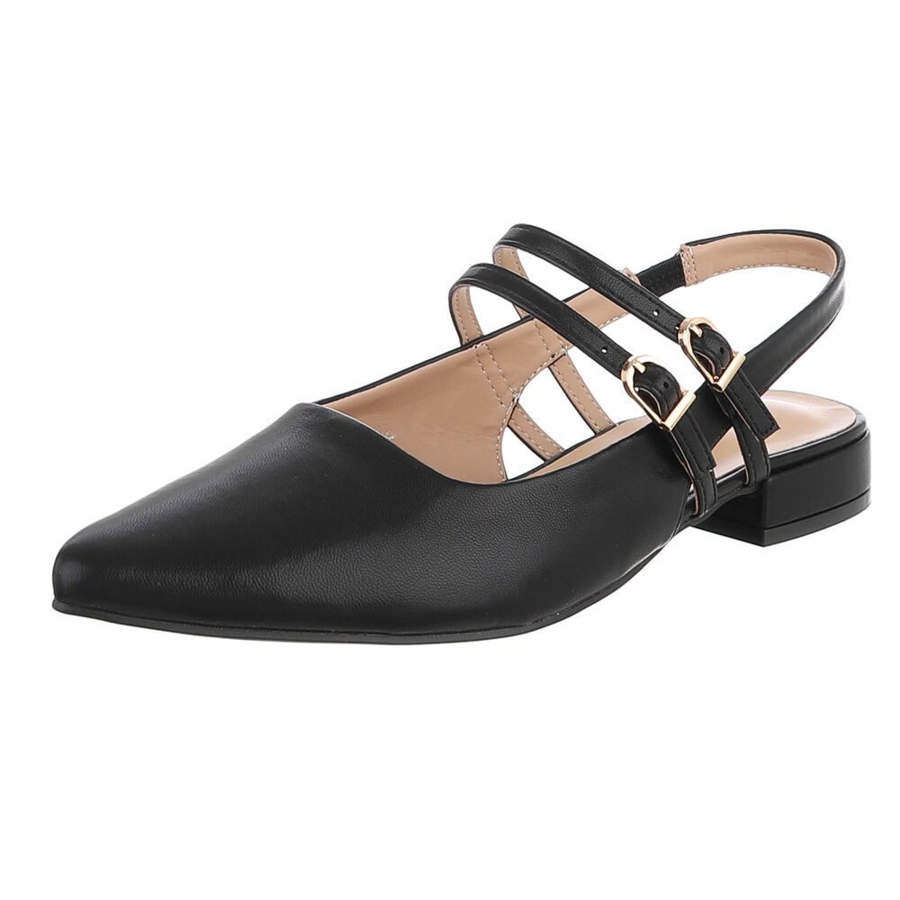 Ital-Design Damen Slingback-Pumps mit Blockabsatz elegant Schnürpumps (91742439) Blockabsatz Schnür- & Riemchenpumps in Schwarz