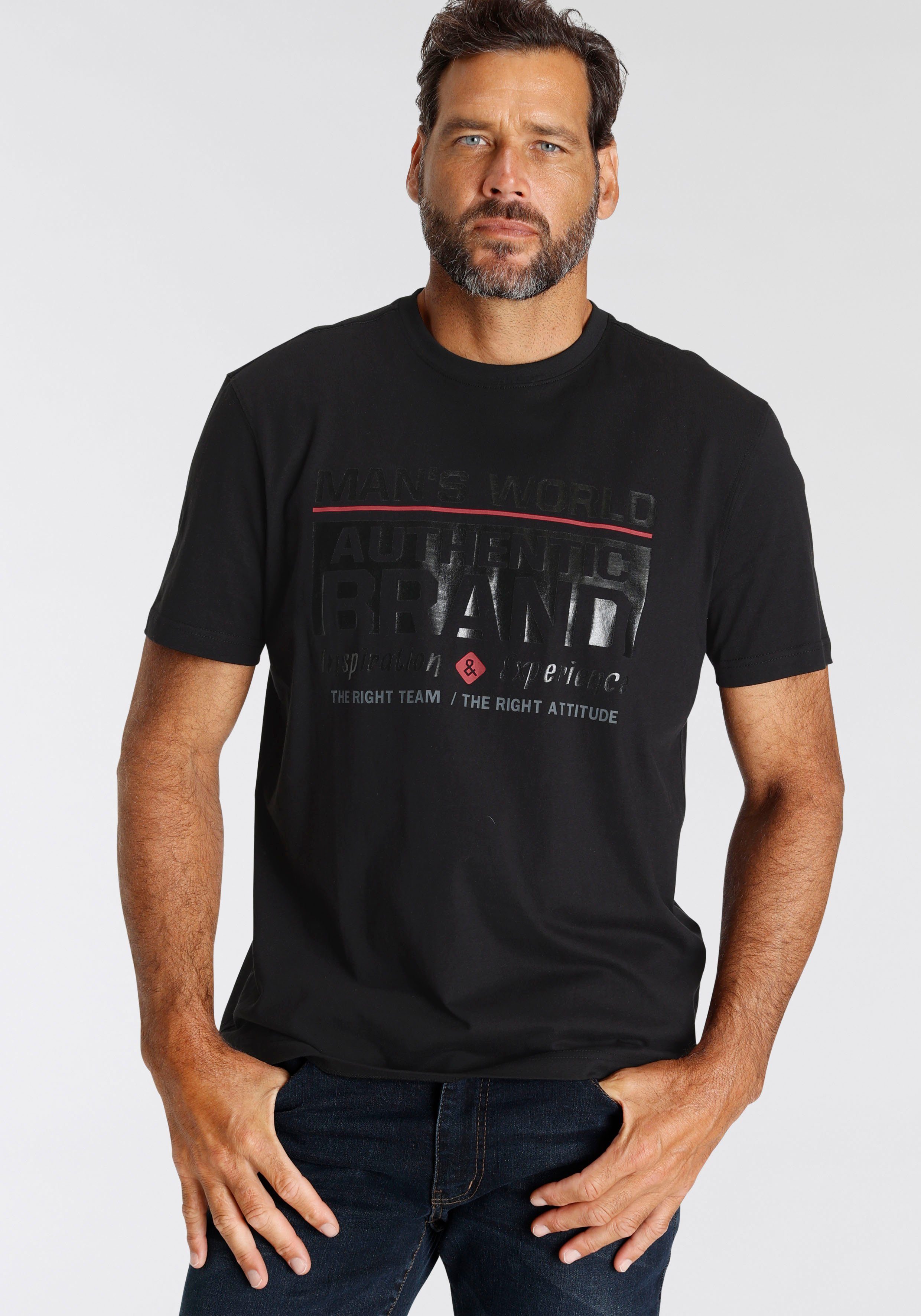 Man's World T-Shirt Kurzarm, mit Print, günstig online kaufen