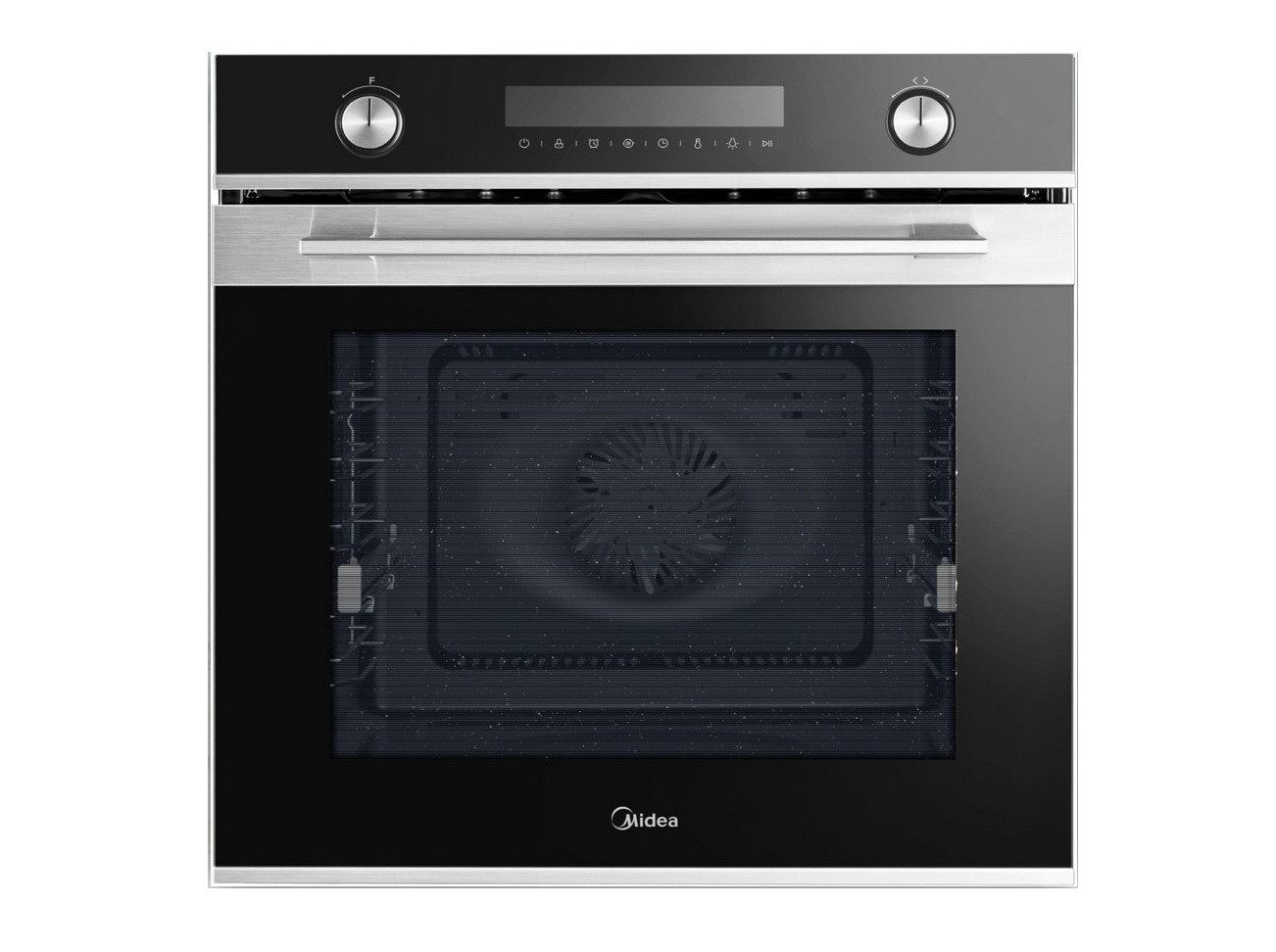 Midea Einbaubackofen Midea Einbau-Backofen 7NP30E0IX schwarz Pyrolytische Selbstreinigung, Pyrolyse-Selbstreinigung