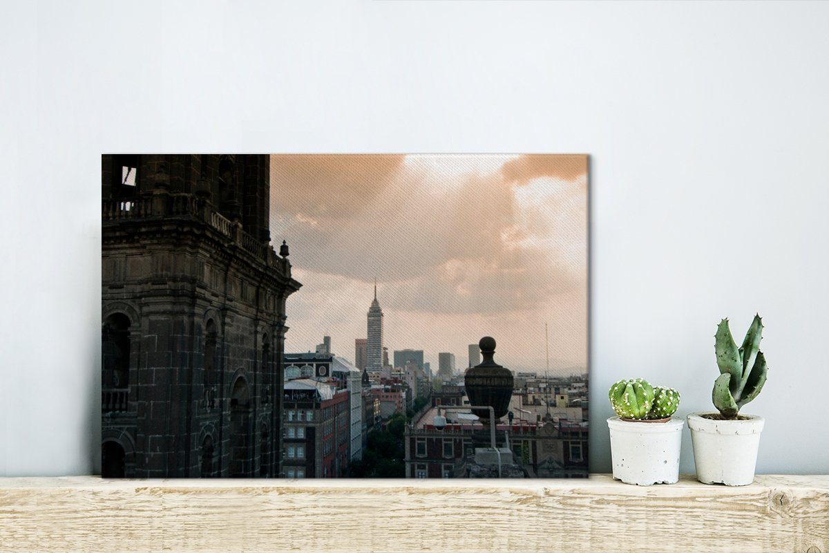 Aufhängefertig, St), von Leinwandbilder, OneMillionCanvasses® Mexiko-Stadt, Das Zentrum 30x20 cm (1 historische Wanddeko, Wandbild Leinwandbild