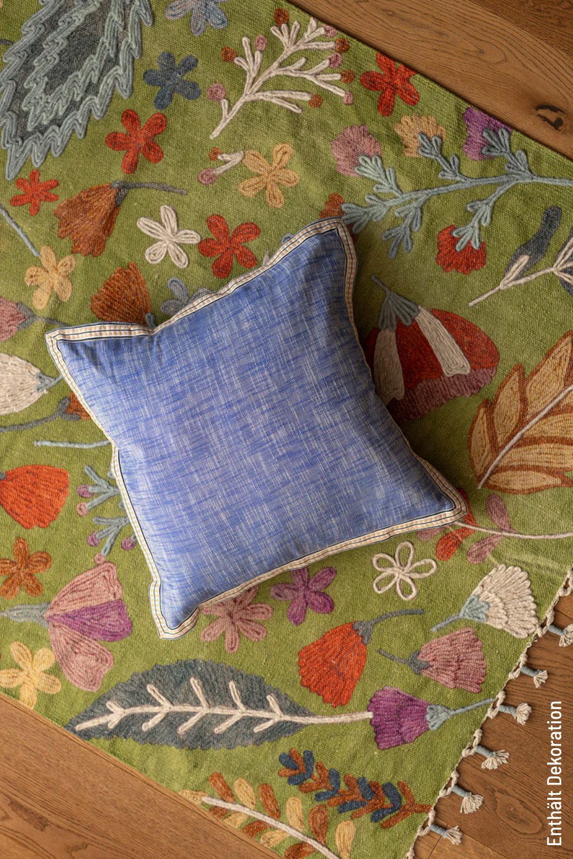 Tranquillo Designteppich BOTANIC ART, 180 x 120 cm, handwerkliche Qualität, 100% Bio-Baumwolle, Rechteckig