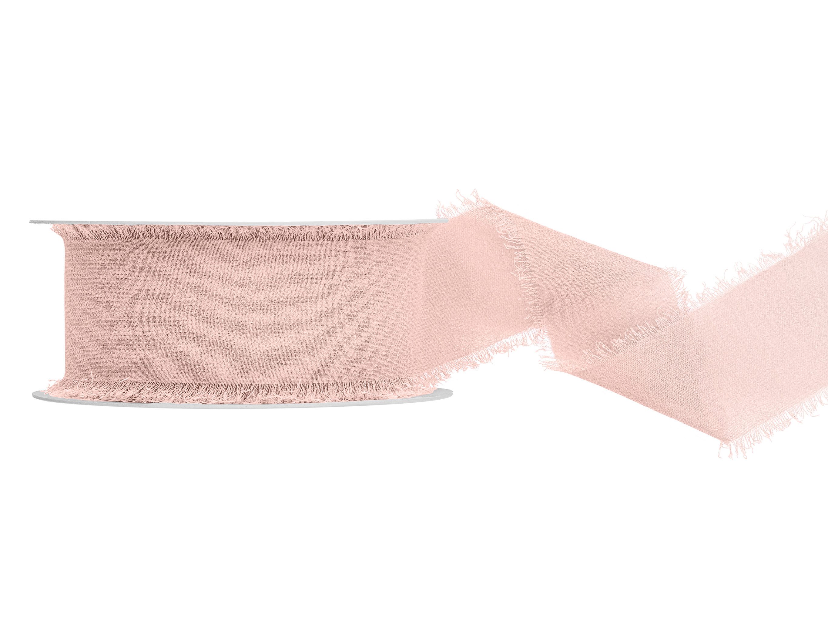 partydeco Organzaband, Chiffonband 4cm x 10m Hellrosa