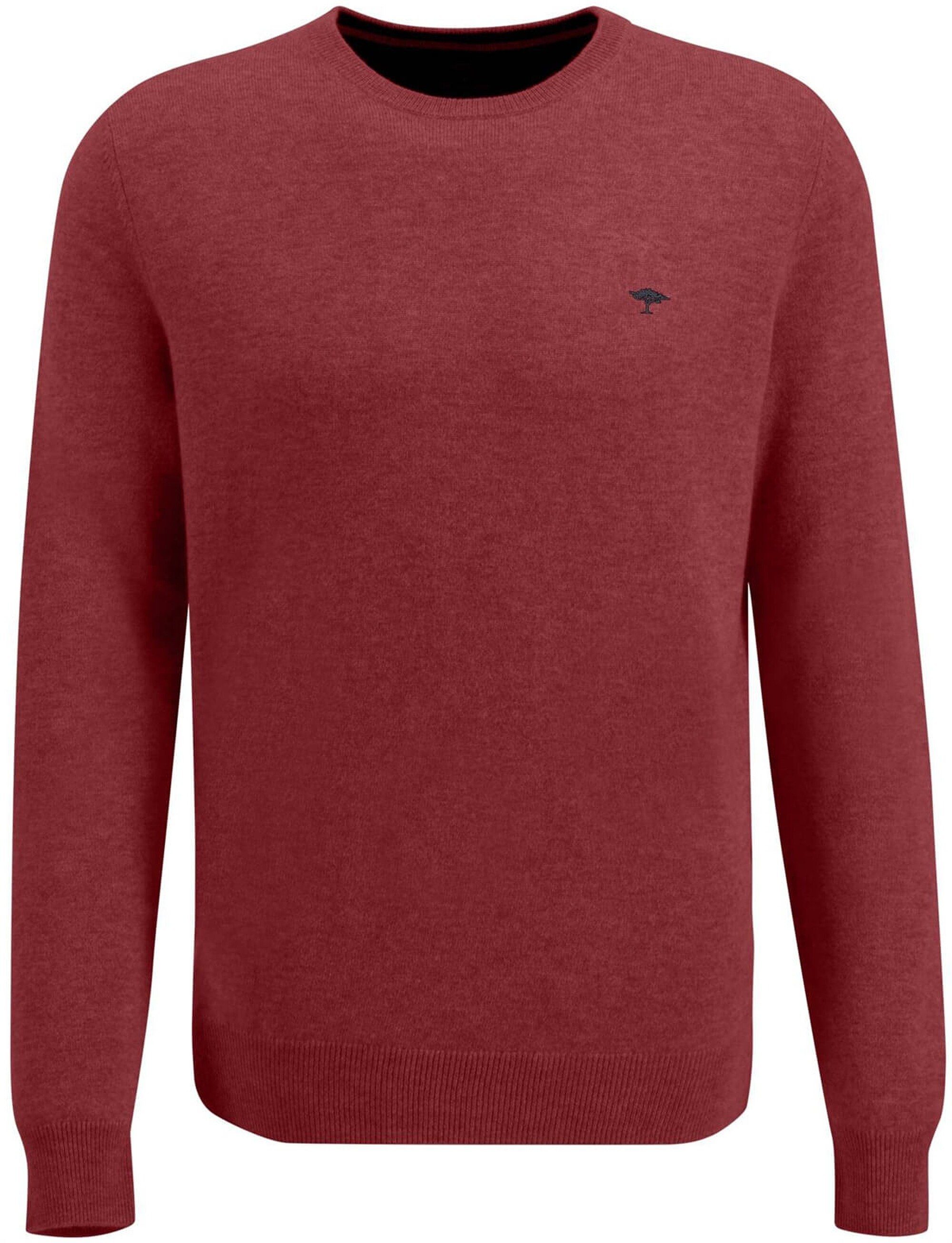 Strickpullover FYNCH HATTON Rundhals Pullover rot mit Cashmere