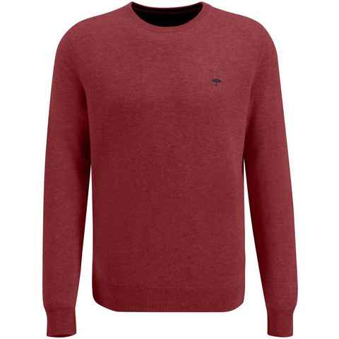 FYNCH-HATTON Strickpullover FYNCH HATTON Rundhals Pullover rot mit Cashmere