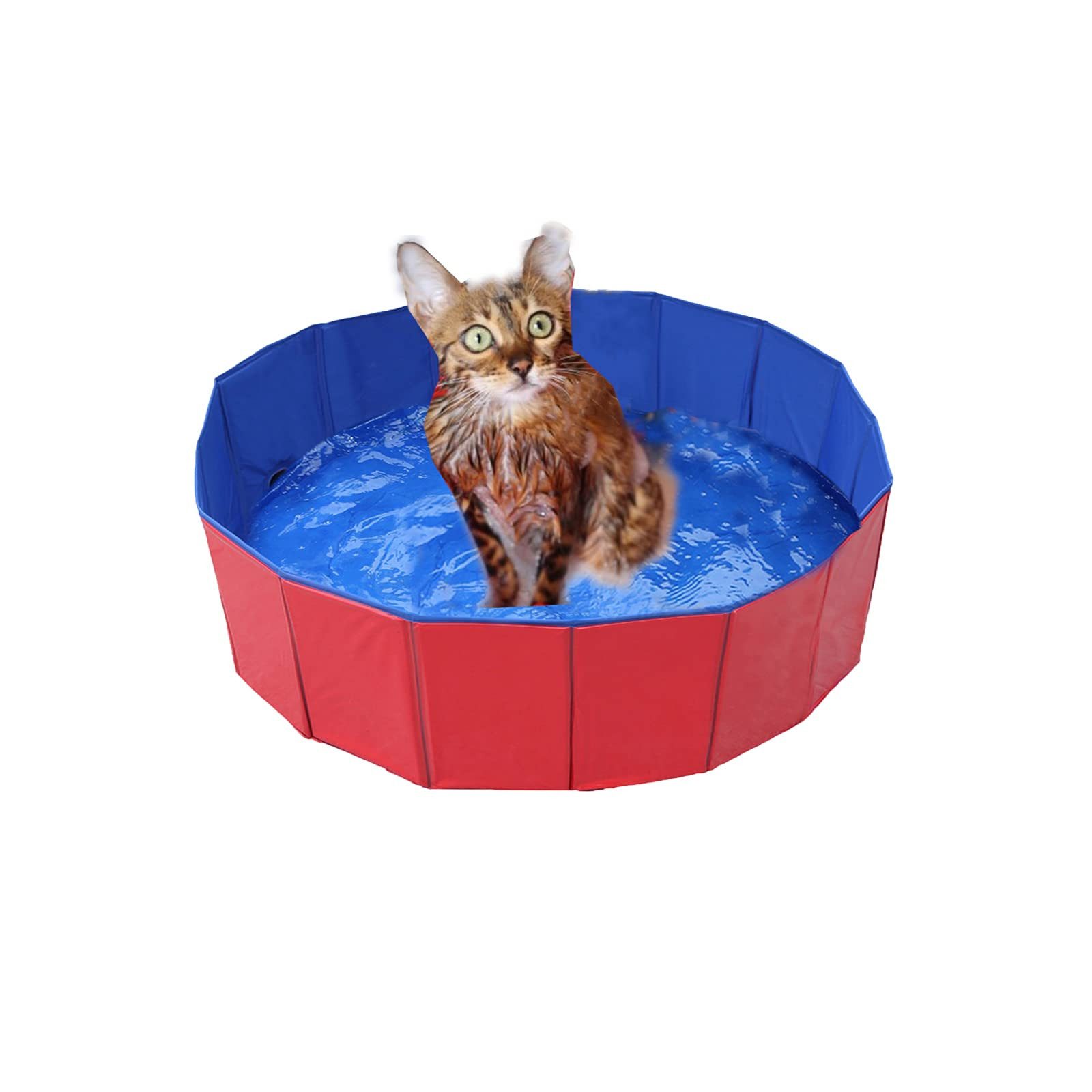 FOUORTUNATE-BEE Hundepool Faltbarer Hunde Pool rutschfest Planschbecken für Hunde und Katzen, Ideal zum Baden Spielen Abkühlen im Garten auf Reisen und Camping