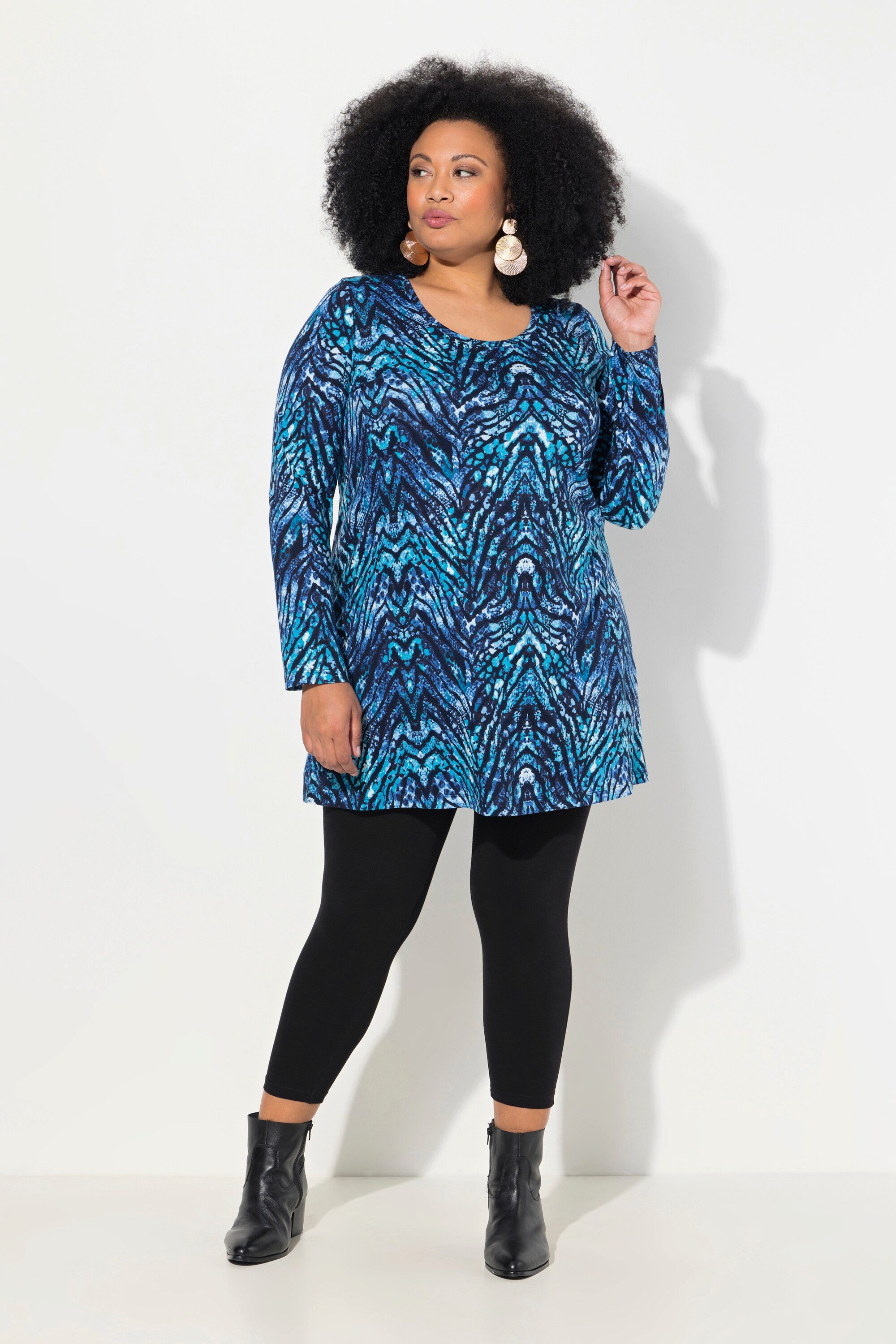 Ulla Popken Longshirt Longshirt Schlangen A-Linie günstig online kaufen