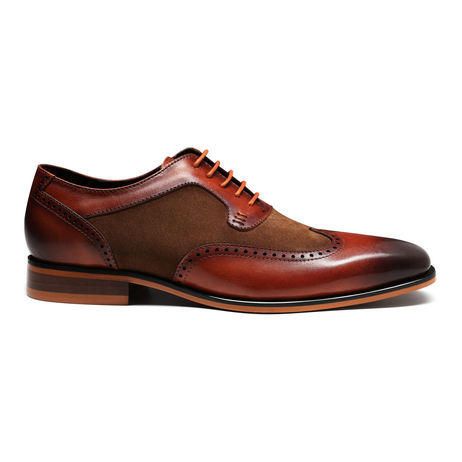 Allthemen Schnürschuh mit klassischer Ziernaht Anzugschuhe Herren Businessschuhe Glattleder