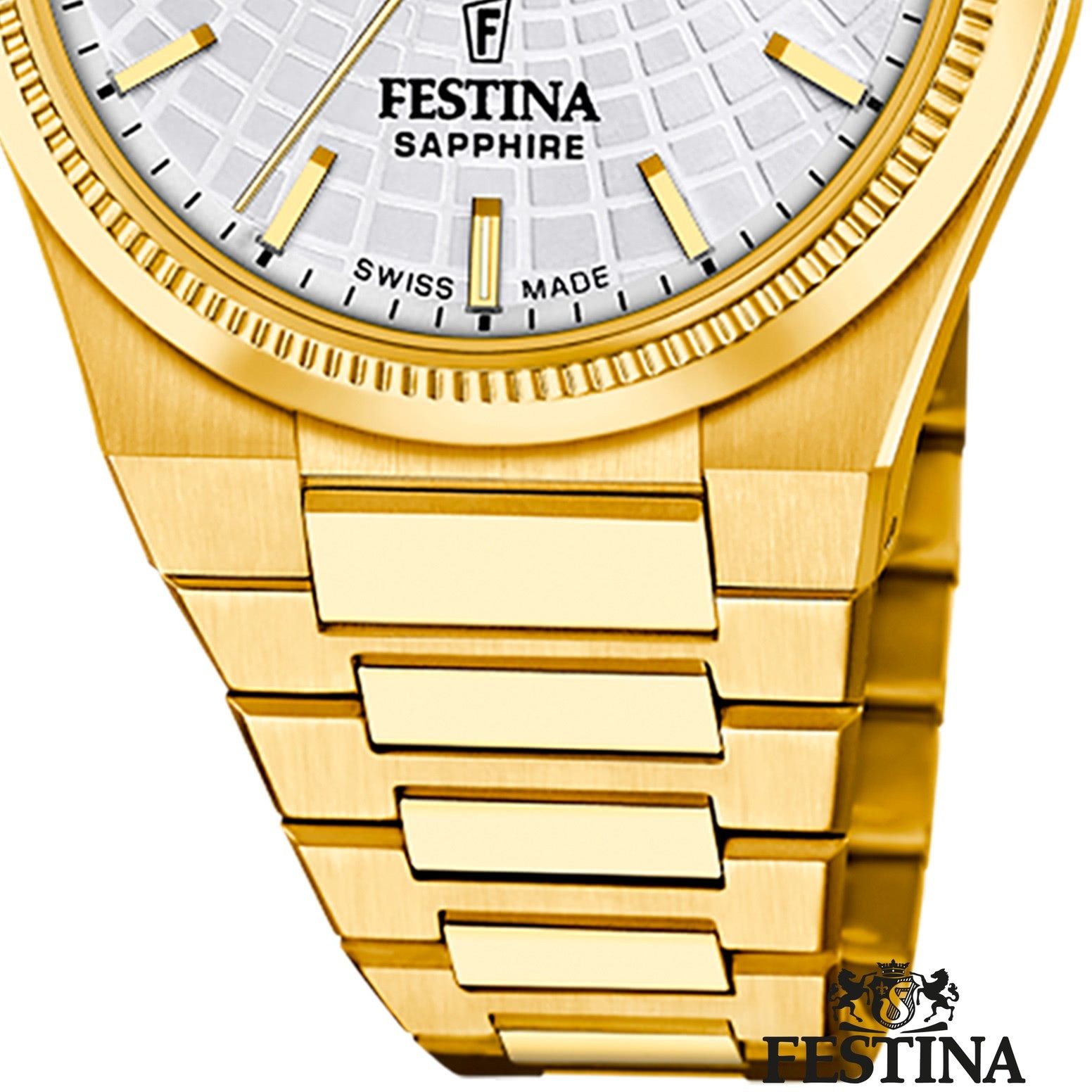 Festina Automatikuhr Festina Damenuhr Swiss Made Armbanduhr, (Analoguhr), Damen Armbanduhr rund, Edelstahlarmband gold, Elegant