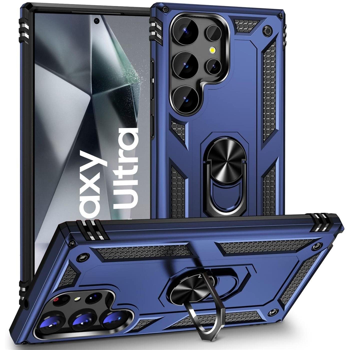 CoolGadget Handyhülle Armor Shield Case für Samsung Galaxy S24 Ultra 6,1 Zoll, Outdoor mit Magnet Ringhalterung Handy Hülle für Samsung S24 Ultra 5G