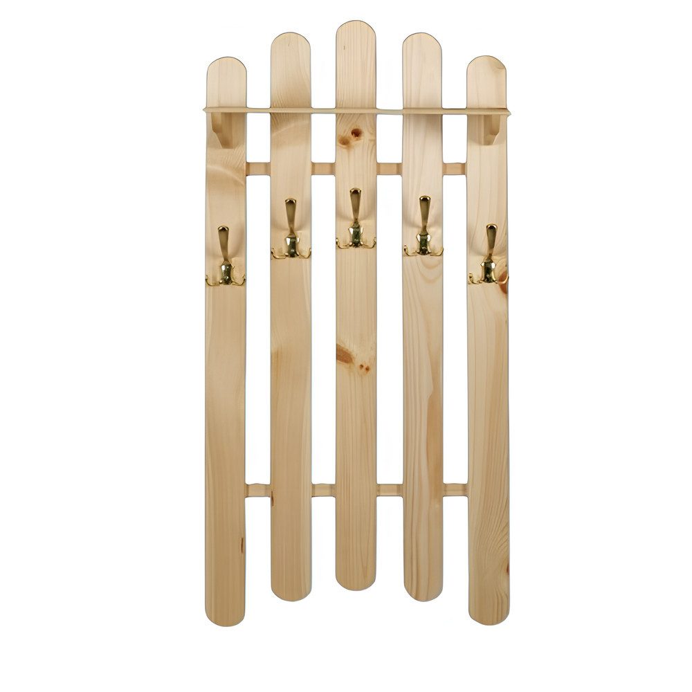 Xlmoebel Wandgarderobe Handgefertigte Wandgarderobe aus massivem Kiefernholz mit Haken (Wandgarderobe, 1 St., Wandgarderobe), Hergestellt in Europa