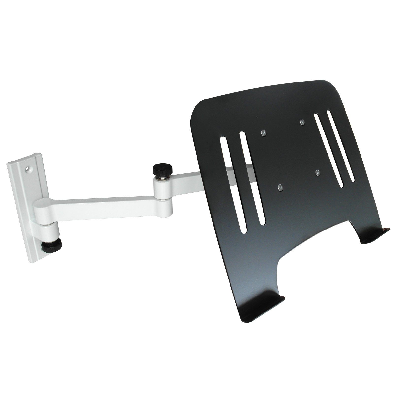 Drall Instruments L52W-IP3BK TV-Wandhalterung, (2-tlg., Laptop Wandhalterung Halterung weiß mit Notebook Adapterplatte schwarz)
