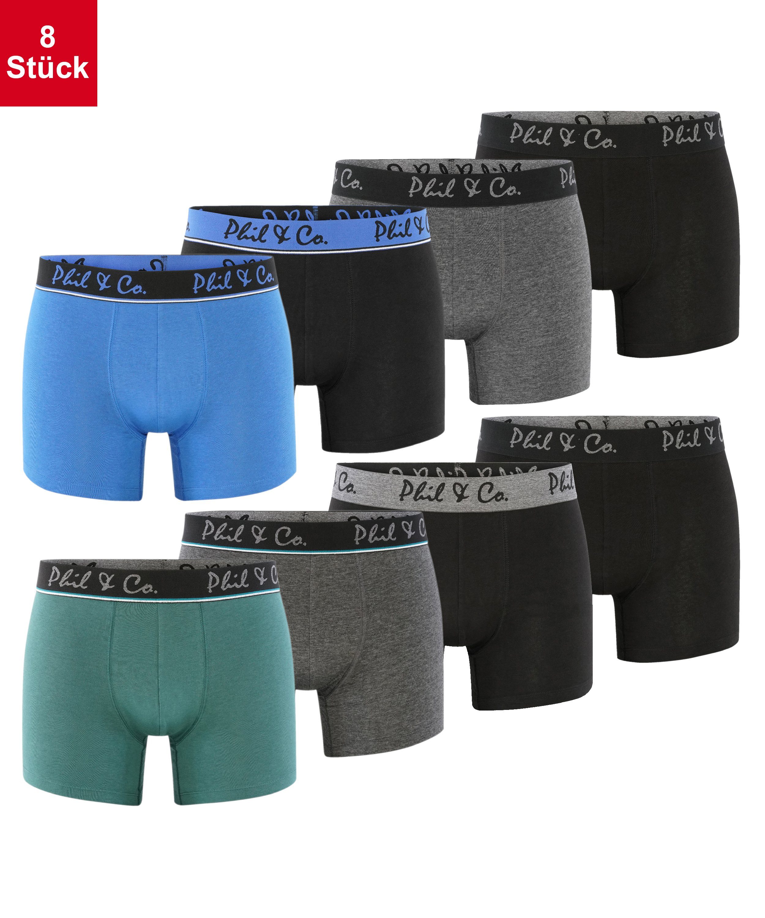 Phil & Co. Retro Pants All Styles (8-St) Boxershorts Trunks Herren bequem und stylisch