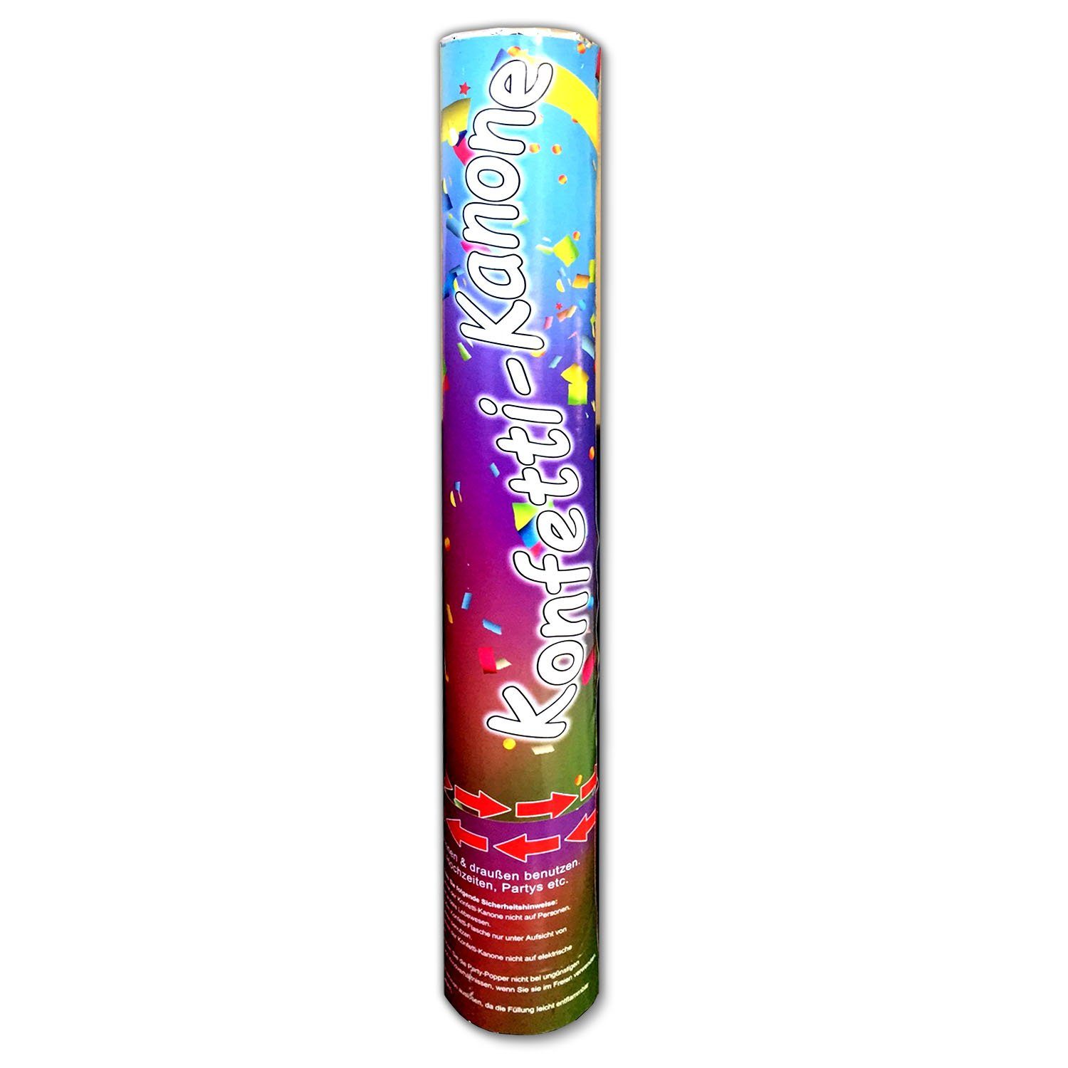 HAC24 Konfetti Konfettikanone Party Hochzeit Geburtstag Popper Partypopper, bunt 40 cm Ø 5 cm