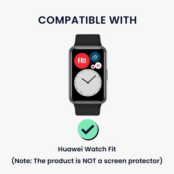 kwmobile Smartwatch-Hülle 2x Kunststoff Hülle für Huawei Watch Fit, Schutzrahmen - Glitzer Schutzhülle in Schwarz Rosegold