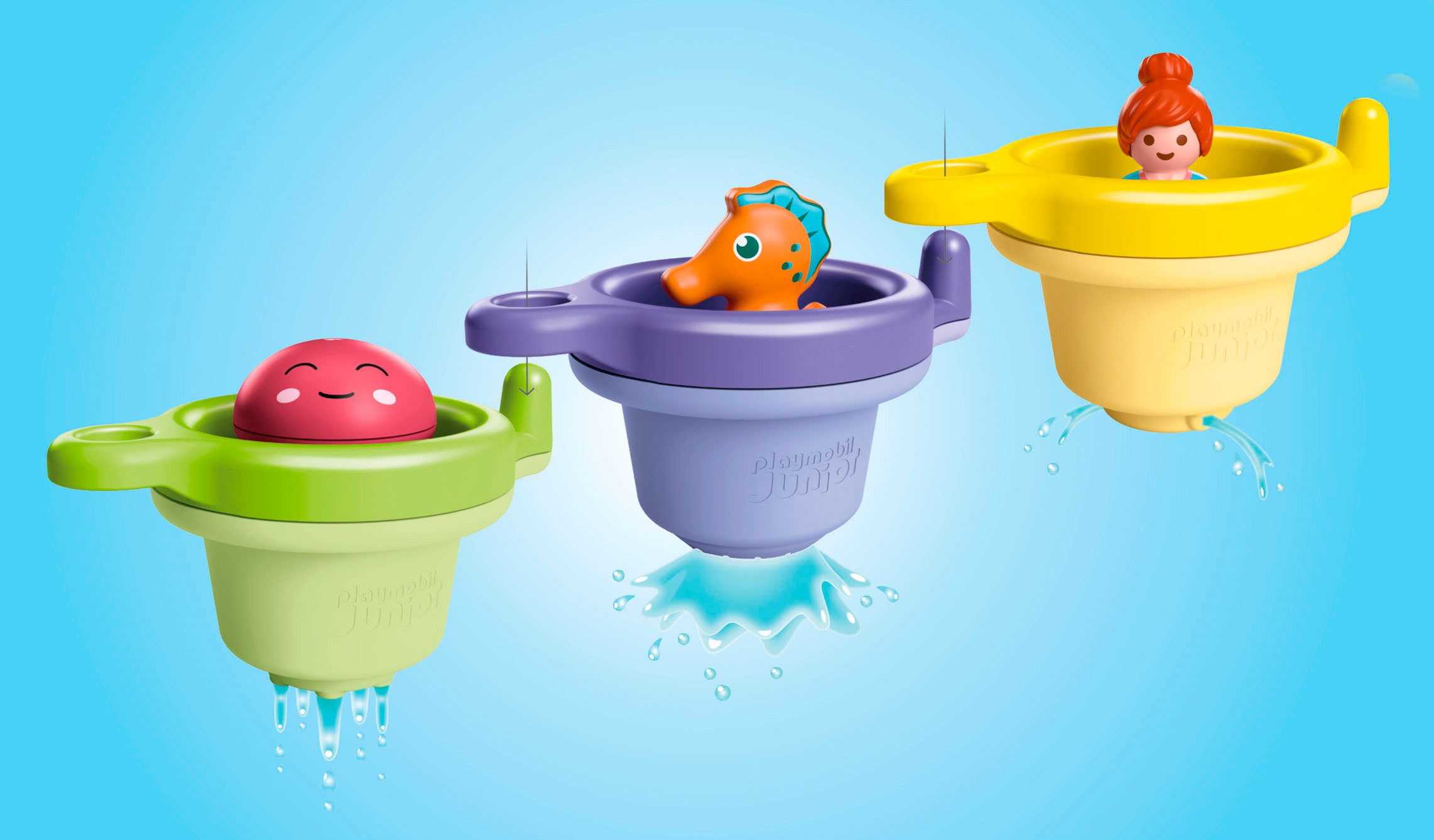 Playmobil® Schwimmbecher mit Wasserspaß (71776), Junior Aqua Konstruktions-Spielset, (6 St), Badespielzeug, Made in Europe – Bild 5 von 5