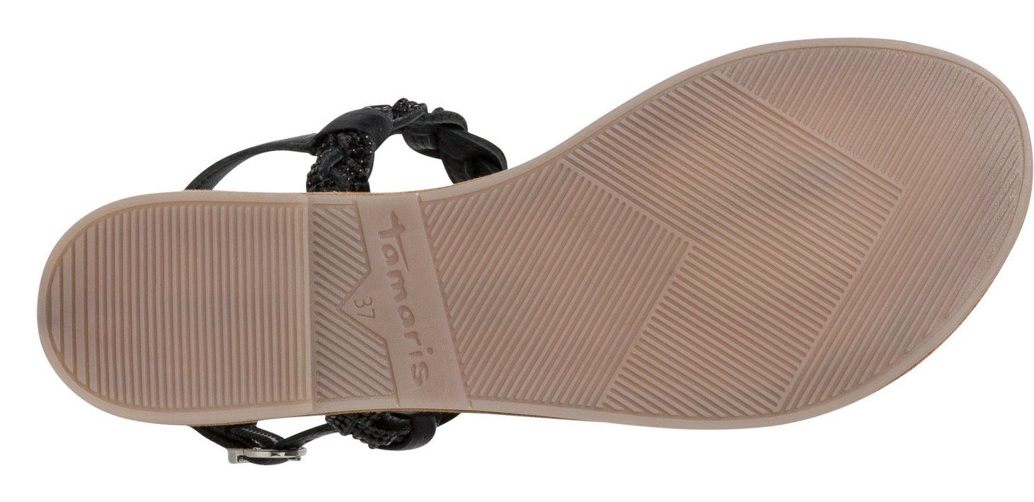 Tamaris schöner Flechtung schwarz mit Sandale