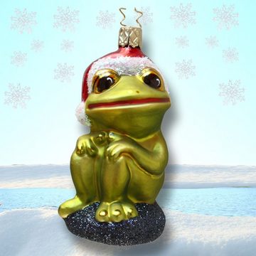 INGE-GLAS® Christbaumschmuck INGE-GLAS Weihnachts-Hänger Weihnachts-Frosch (1-tlg)