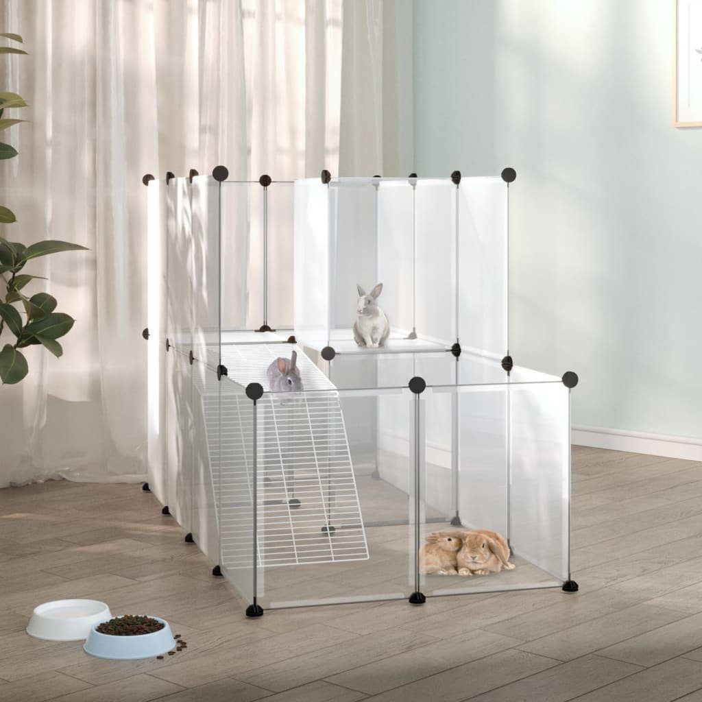 Kleintierstall Kleintierkäfig Transparent 142x74x93 cm PP und Stahl