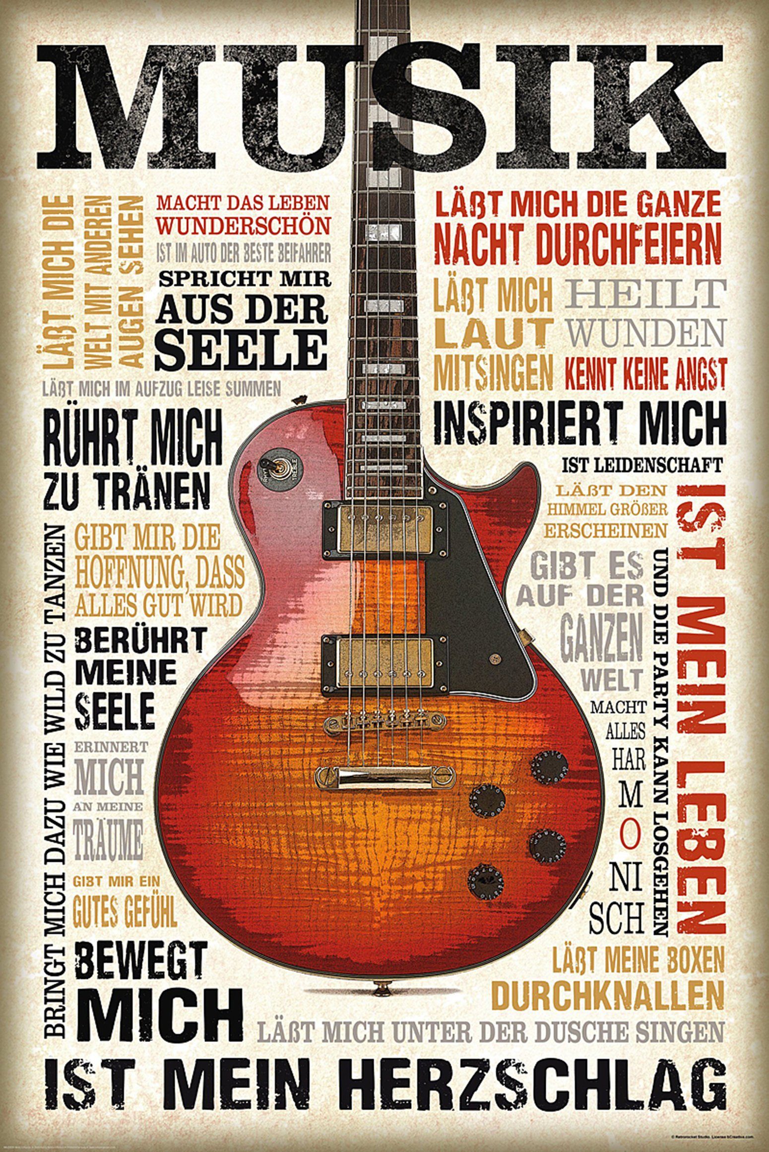 Reinders! Poster Musik ist Leidenschaft Poster 61 x 91,5 cm günstig online kaufen