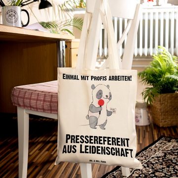 Mr. & Mrs. Panda Tragetasche Pressereferent Leidenschaft - Transparent - Geschenk, Studium, schrei (1-tlg), Design-Highlight