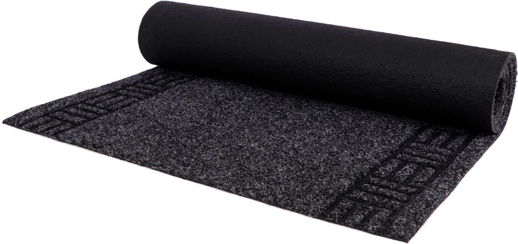 Primaflor-Ideen in Textil Läufer Schmutzfangläufer PRIMAVERA, Made in Belgium, rechteckig, Höhe: 8 mm, Schmutzfangmatte, meliert, mit Bordüre, strapazierfähig, waschbar