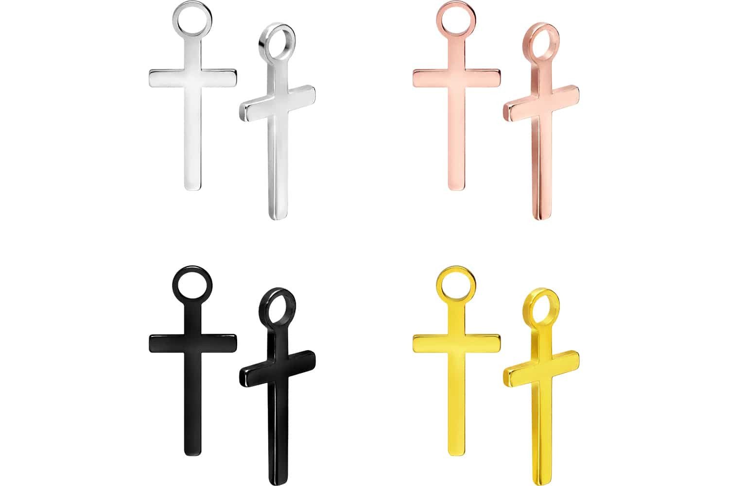 PIERCINGLINE Piercing-Set Chirurgenstahl Anhänger für Clicker KREUZ (Pierci günstig online kaufen