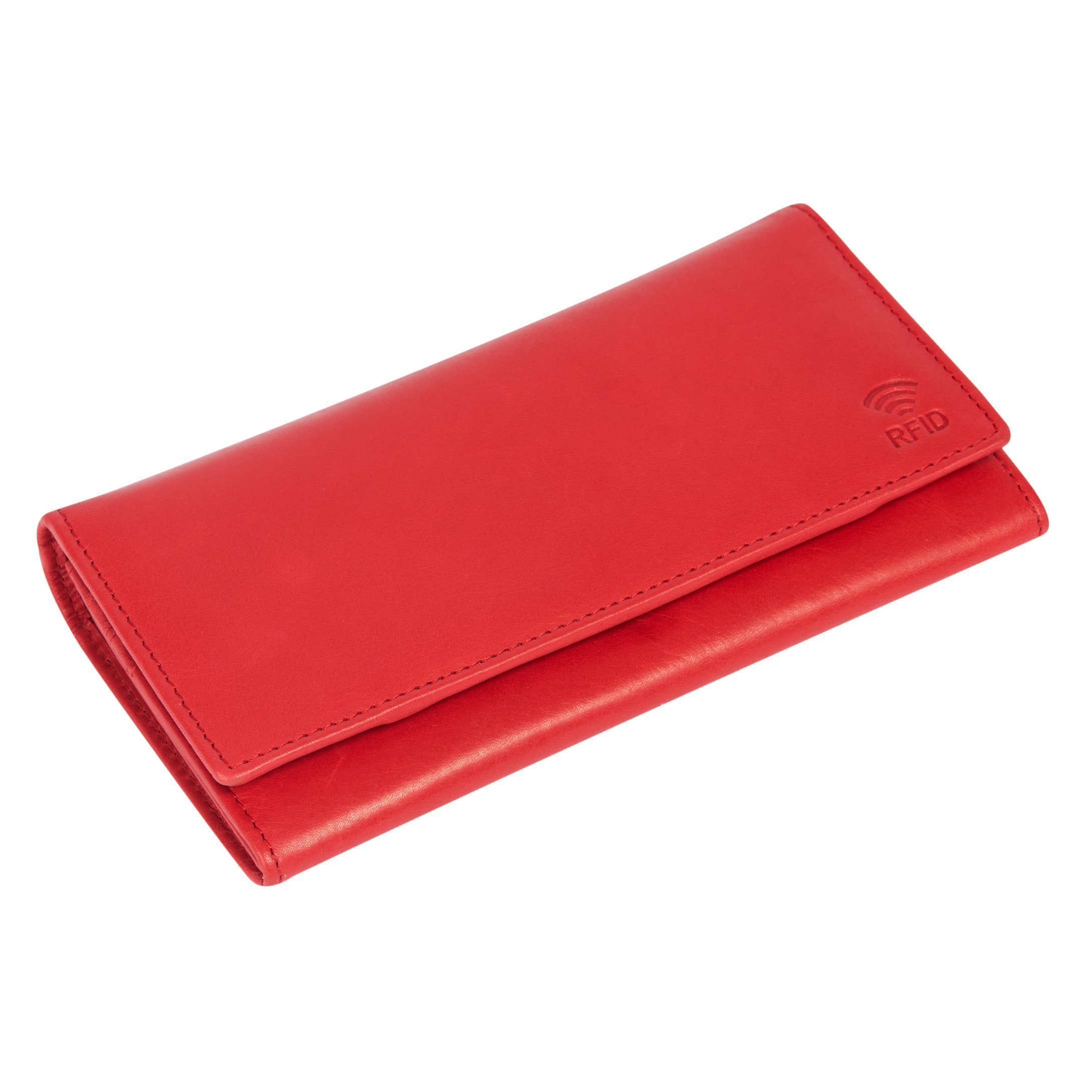 Portemonnaie, Echtes Geldbörse - Eisvogel Leder Ella Damengeldbörse Echtleder RFID-Schutz Rot