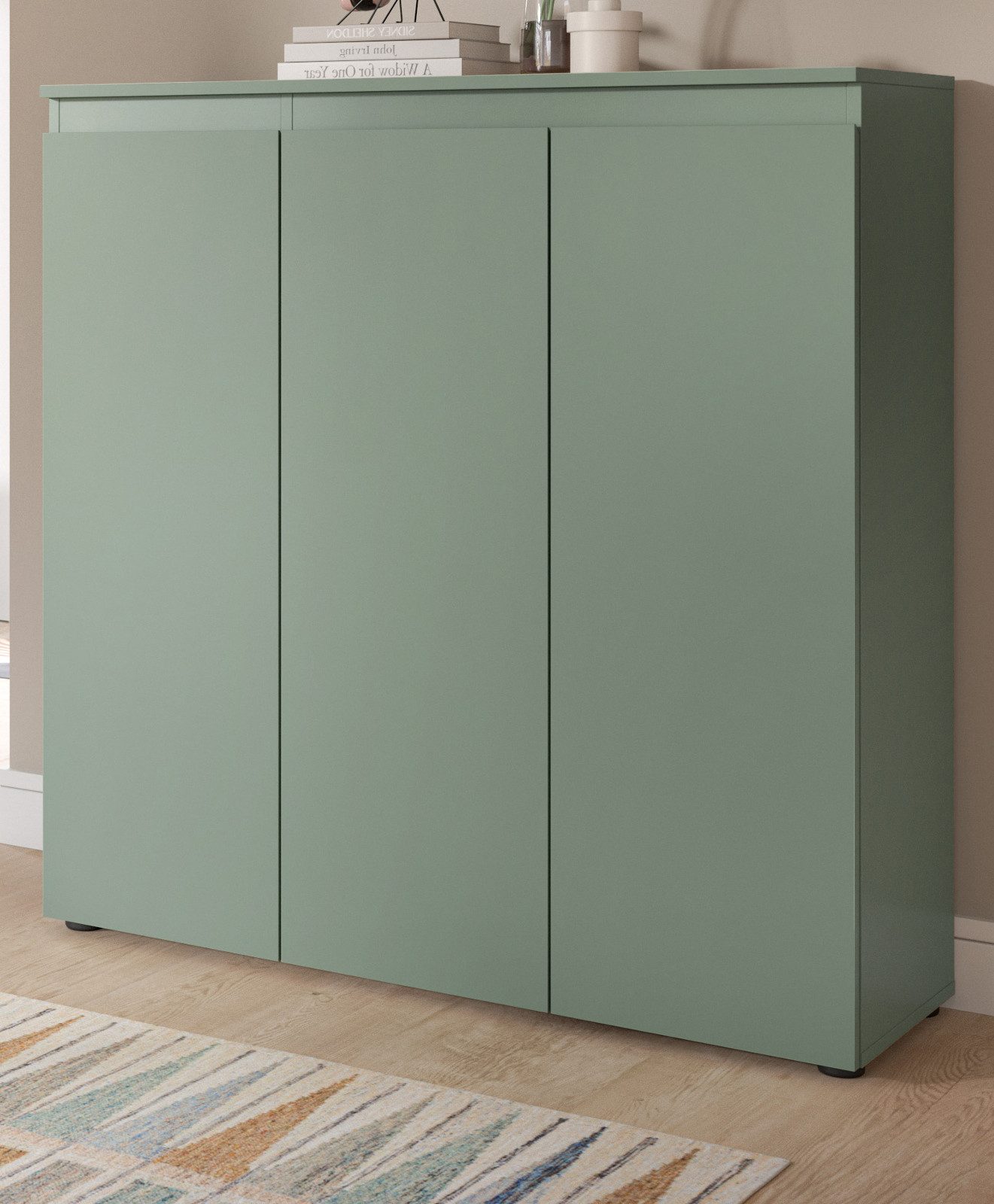 Inn.Furn Kombikommode Assino (Mehrzweck Kommode in Grün, 3-türig, 105 x 111 cm), bis zu 10 Fächer
