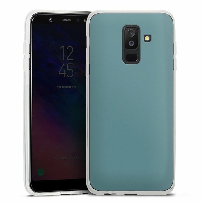 DeinDesign Handyhülle Art Blau einfarbig Petrol Samsung Galaxy A6 Plus Duos (2018) Silikon Hülle Bumper Case