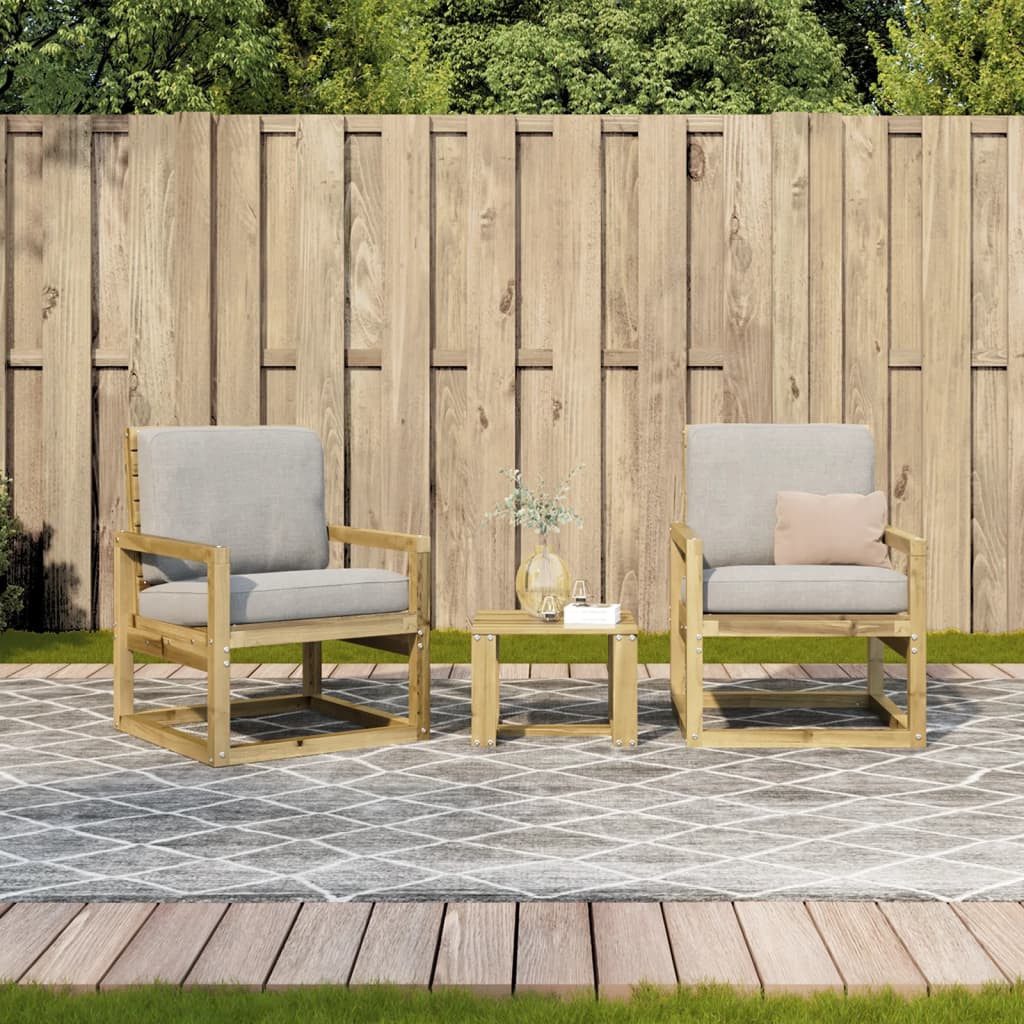 vidaXL Gartenlounge-Set 3-tlg. Garten-Lounge-Set Kiefernholz Imprägniert günstig online kaufen