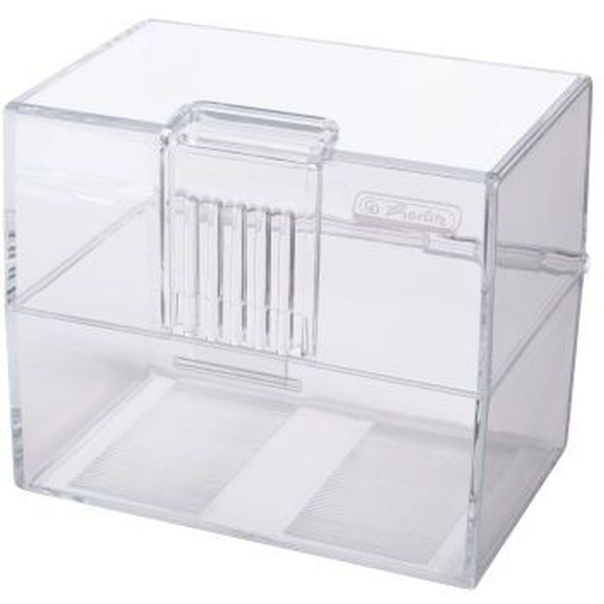 Herlitz Karteikasten Karteikasten A8 Kunststoff für ca. 200 Karten transparent