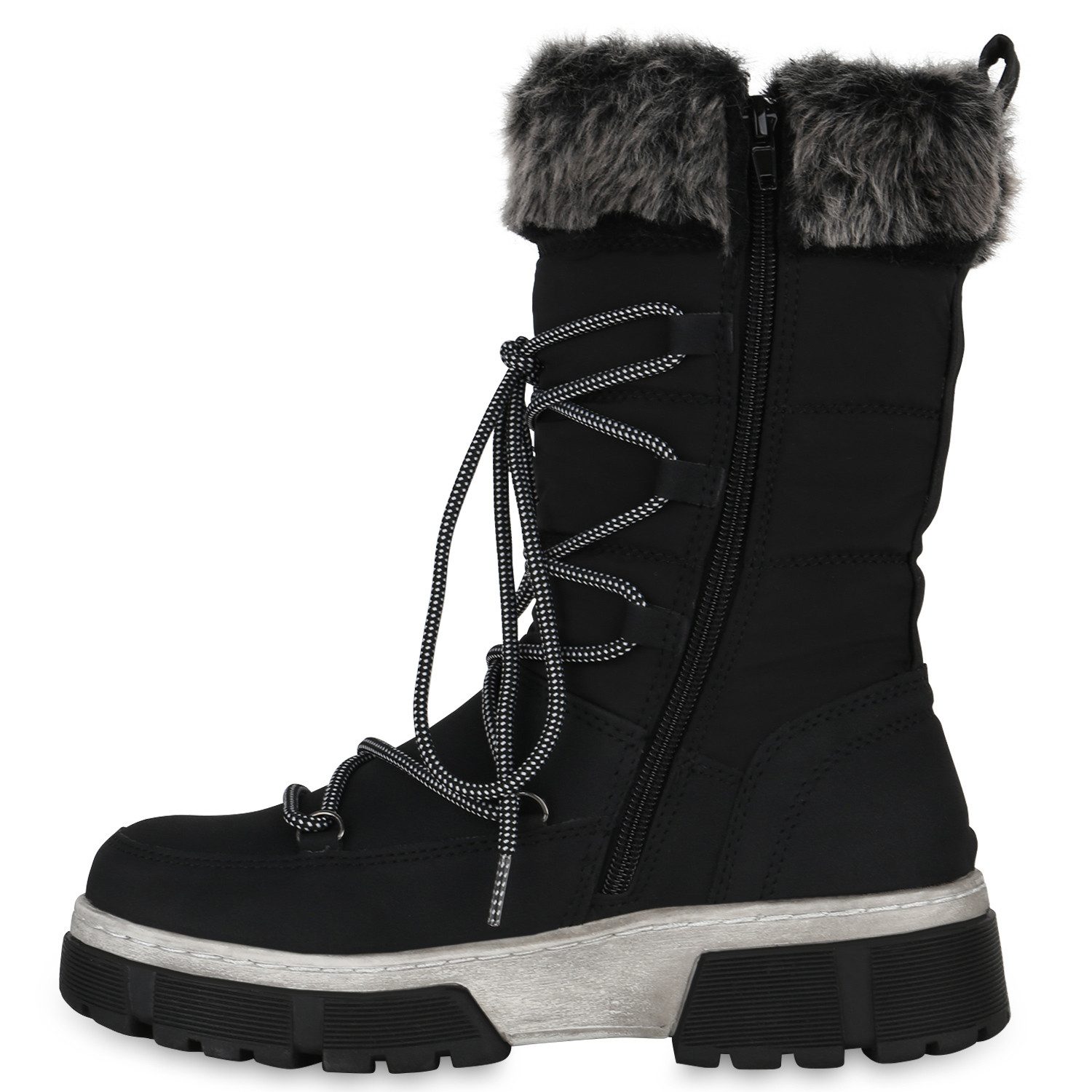 VAN HILL 840826 Winterstiefel Damen Gefütterte Winterstiefel Bequeme Kunstf günstig online kaufen