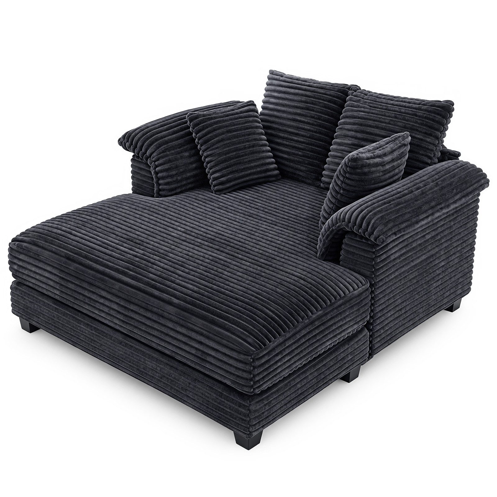 VINGLI Chaiselongue 2-Sitzer Cord Schlafsofa, Breite 142cm, Loungesofa mit Schlaffsunktion, Großer Chaiselongue-Sessel für Wohnzimmer, …