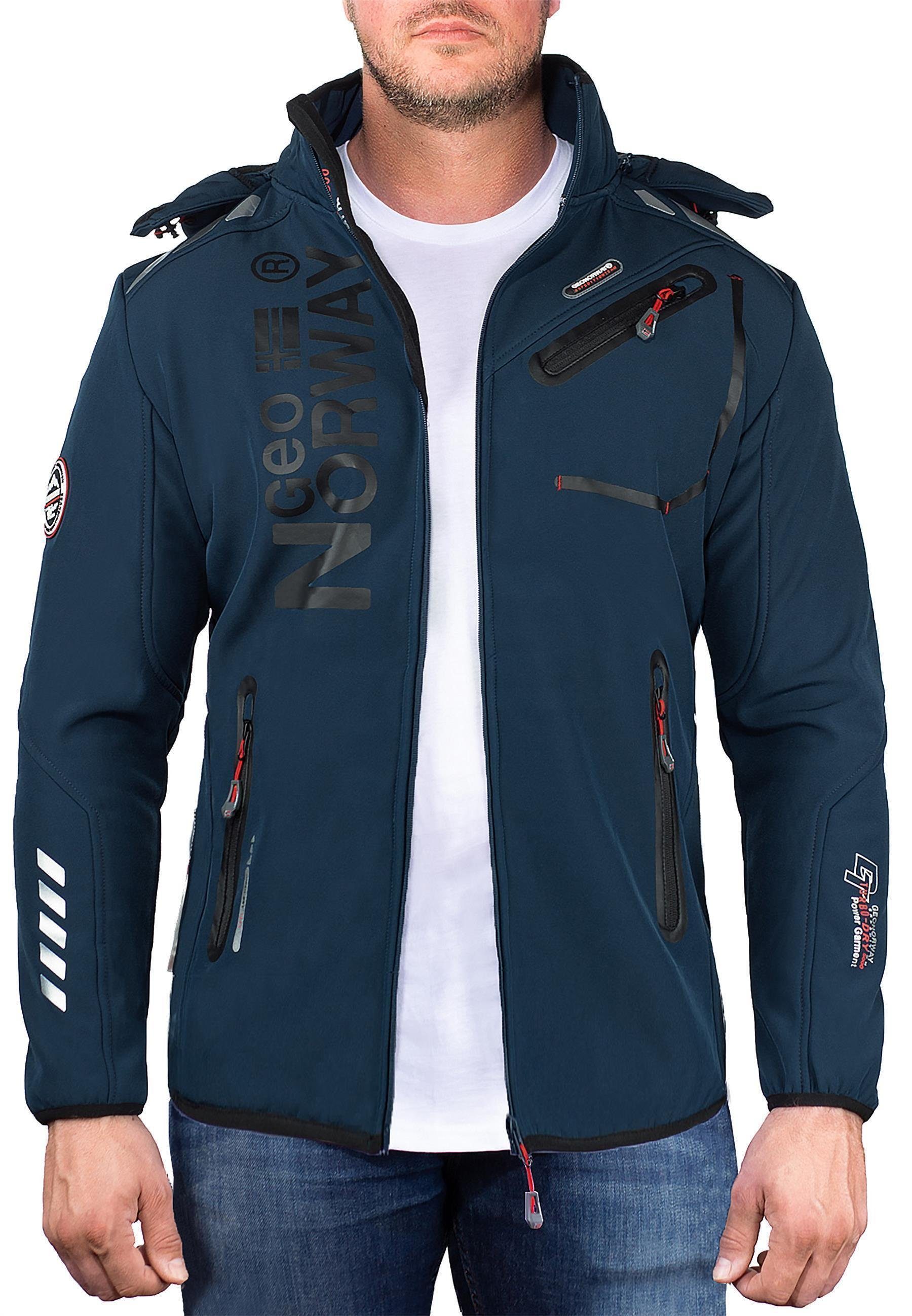 Geo Norway Softshelljacke Herren Regular Fit Windbreaker baroyaute Navy S Herren Softshell Jacke, ideal für Outdoor-Enthusiasten