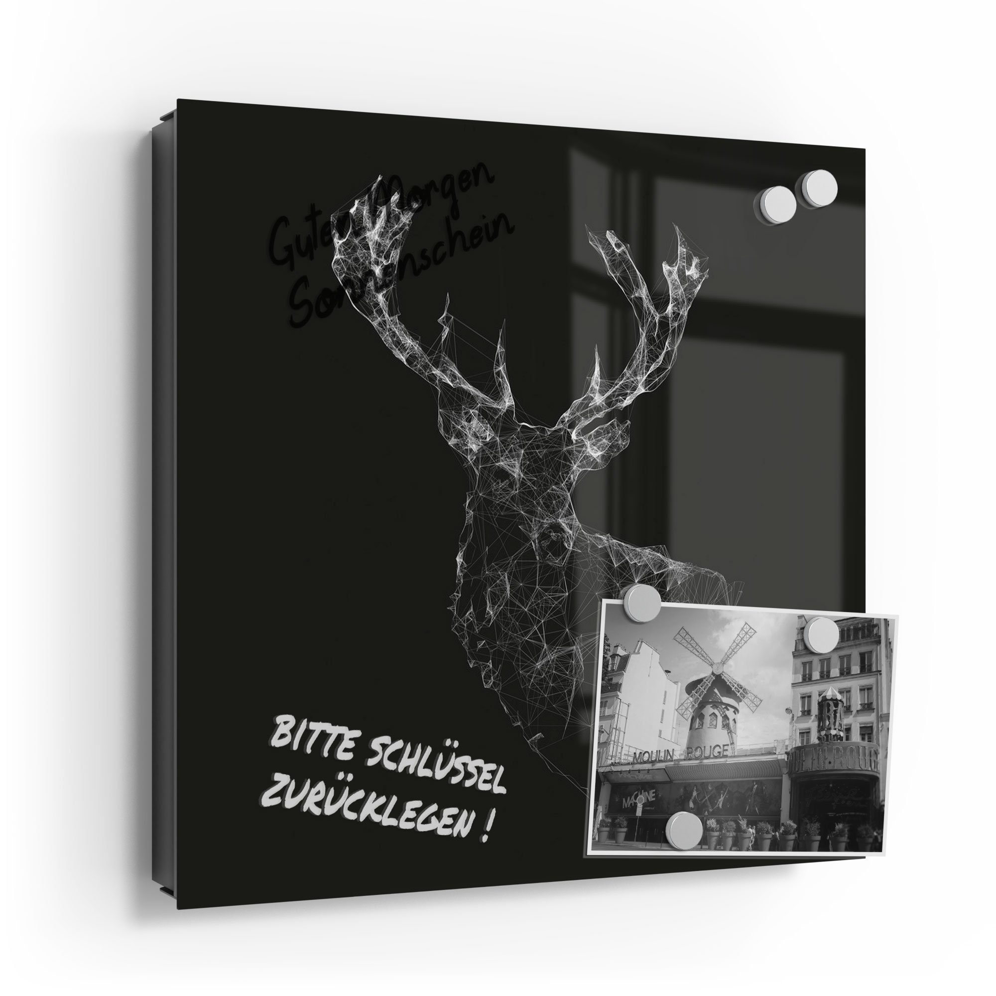 DEQORI Schlüsselkasten 'Digitalisierter Hirsch', Glas Schlüsselbox günstig online kaufen