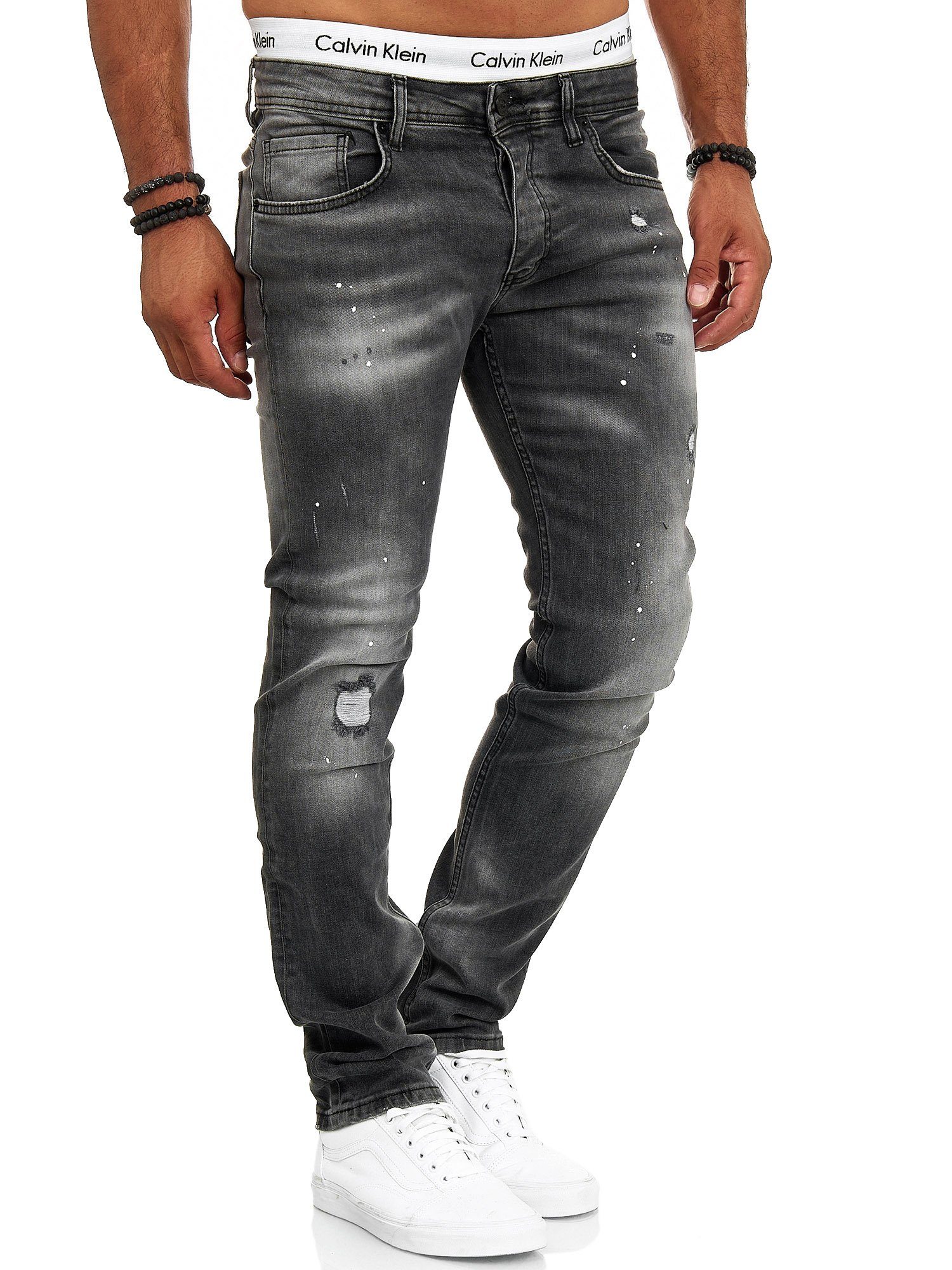 705 Business J-700C Casual Designerjeans 1-tlg) Straight-Jeans (Jeanshose Schwarz OneRedox Bootcut, Freizeit